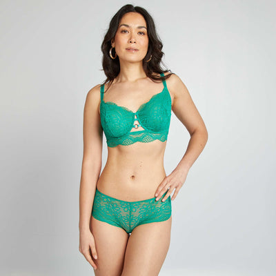Shorty en dentelle VERT
