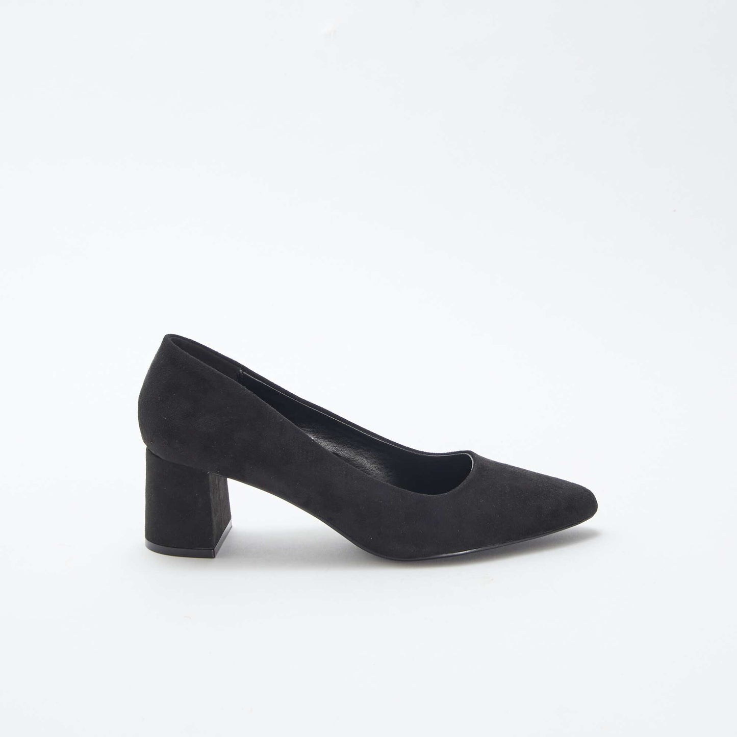 Escarpins en suédine avec talons carrés NOIR