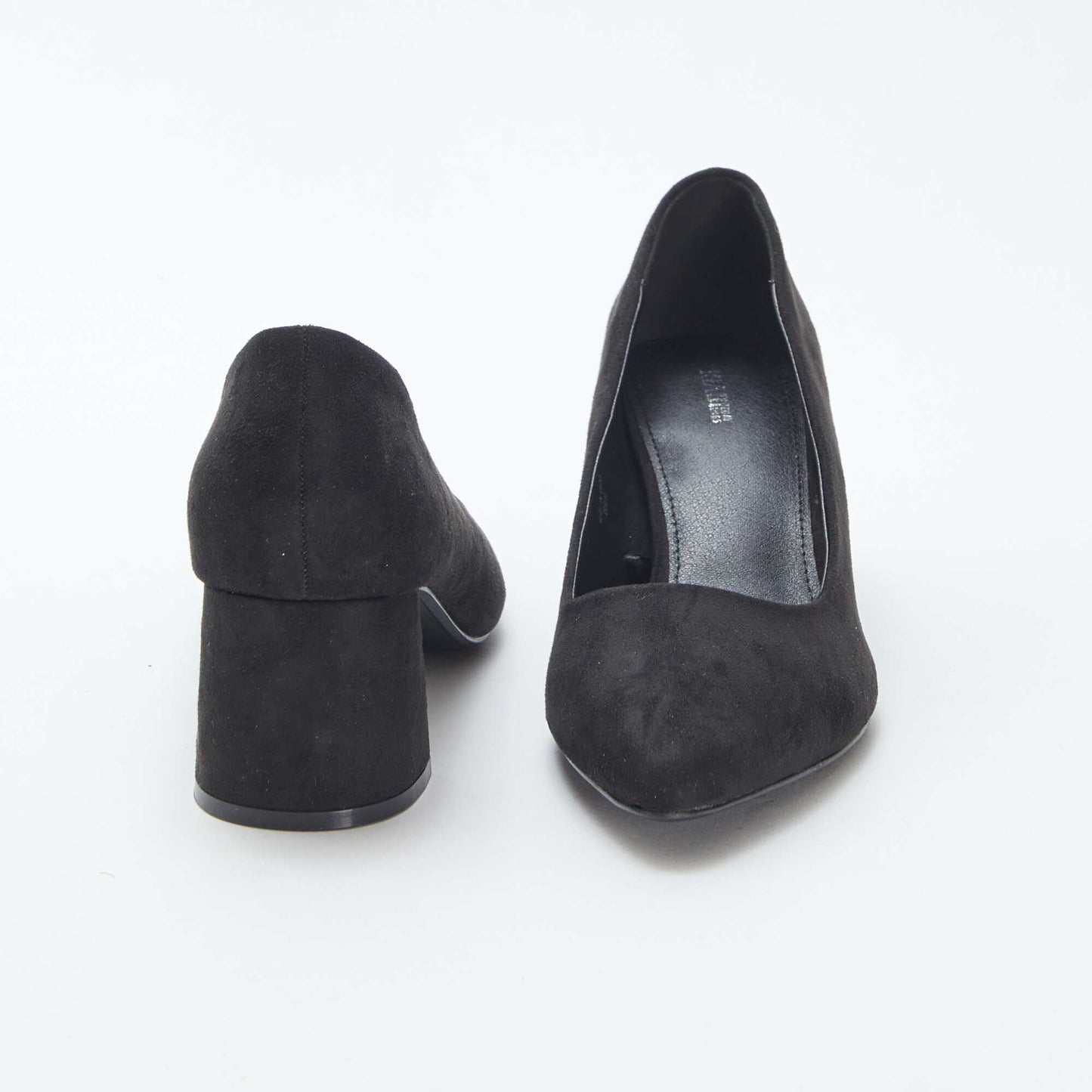Escarpins en suédine avec talons carrés NOIR