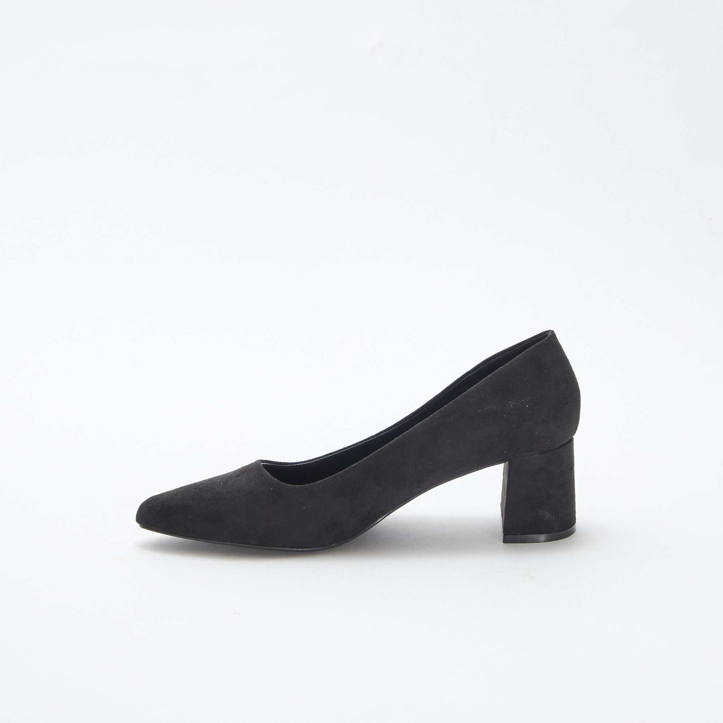 Escarpins en suédine avec talons carrés NOIR