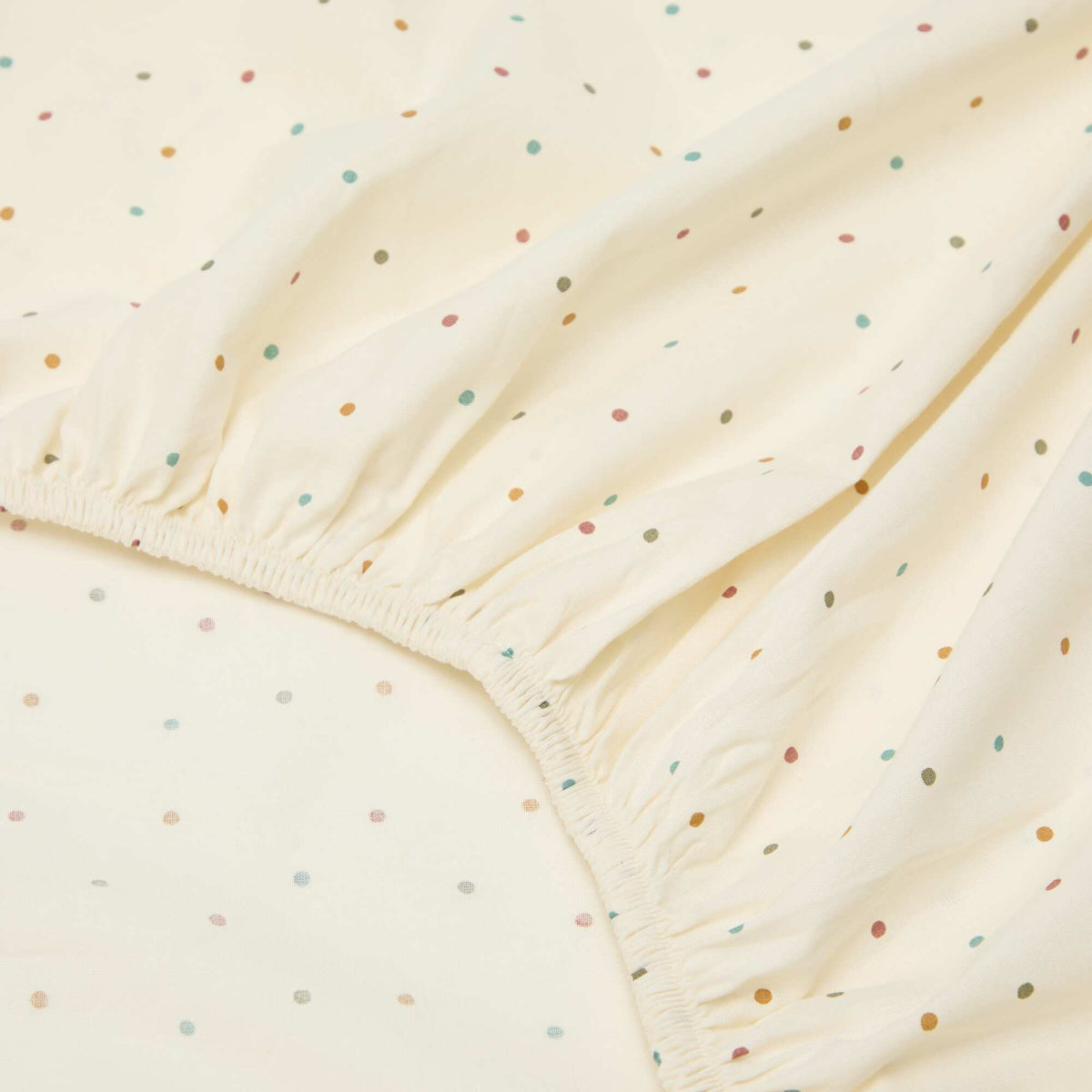 Drap housse 1 personnes 90 x 190 en coton - Kiabi Home BEIGE à POIS