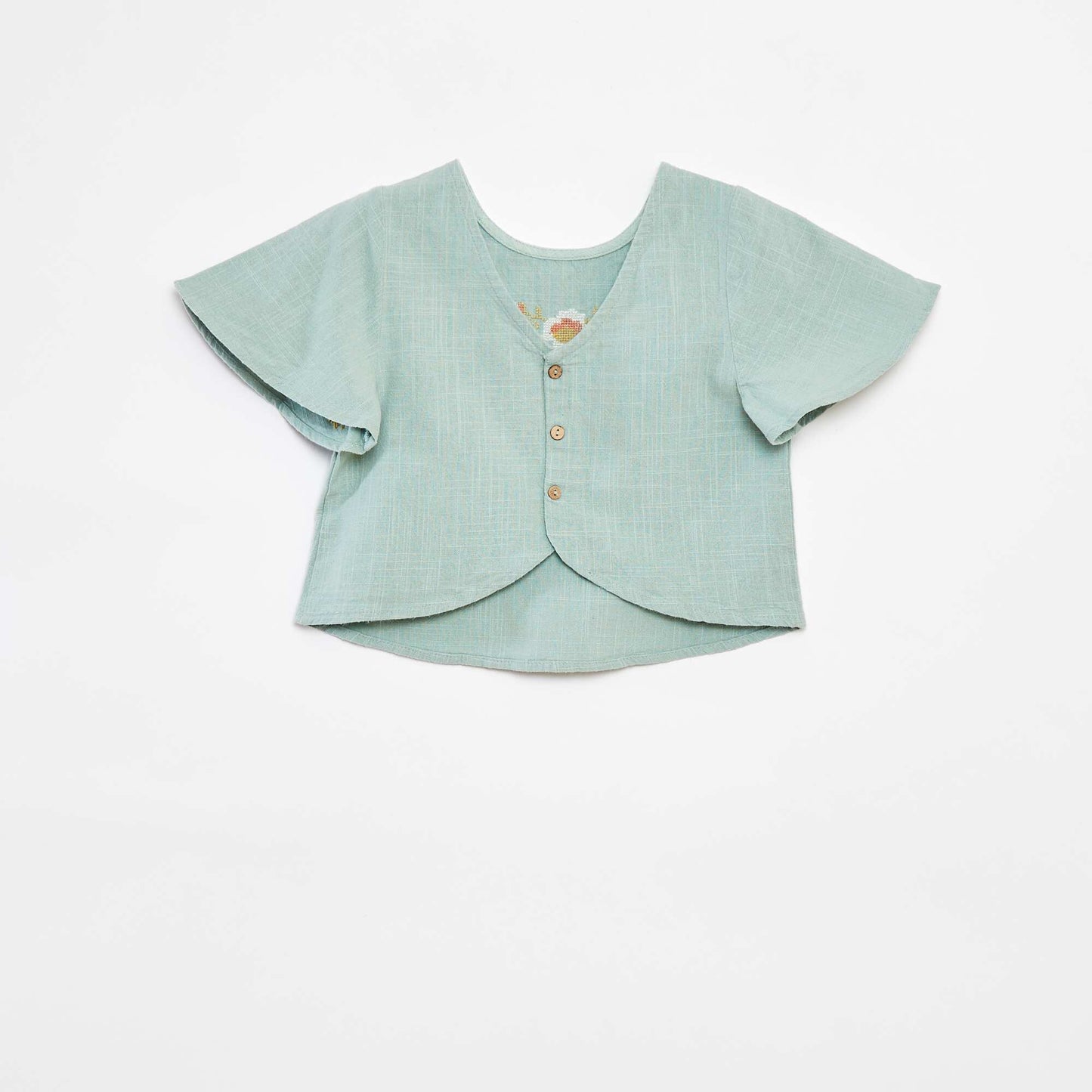 Blouse à motifs brodés VERT