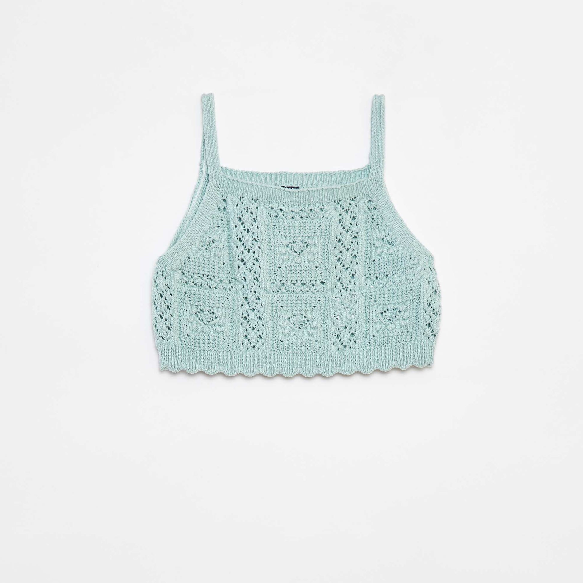 Top uni en crochet VERT