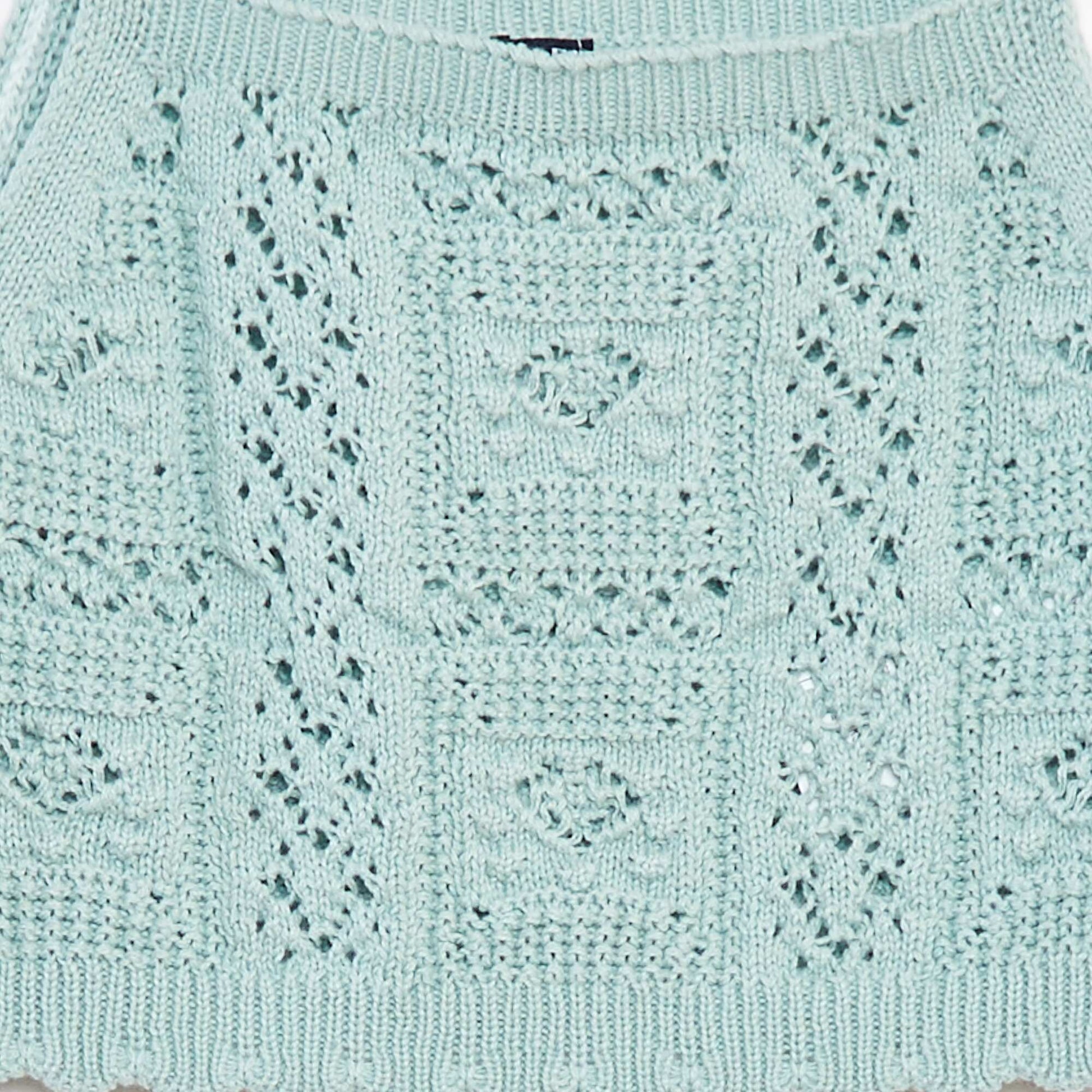 Top uni en crochet VERT
