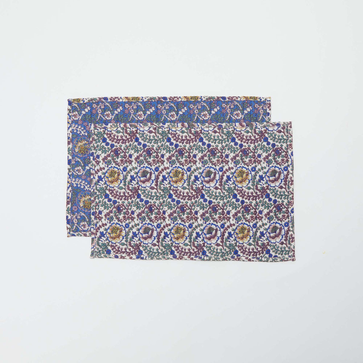 Lot de 2 sets de table fleuris (32x45 cm) BLEU