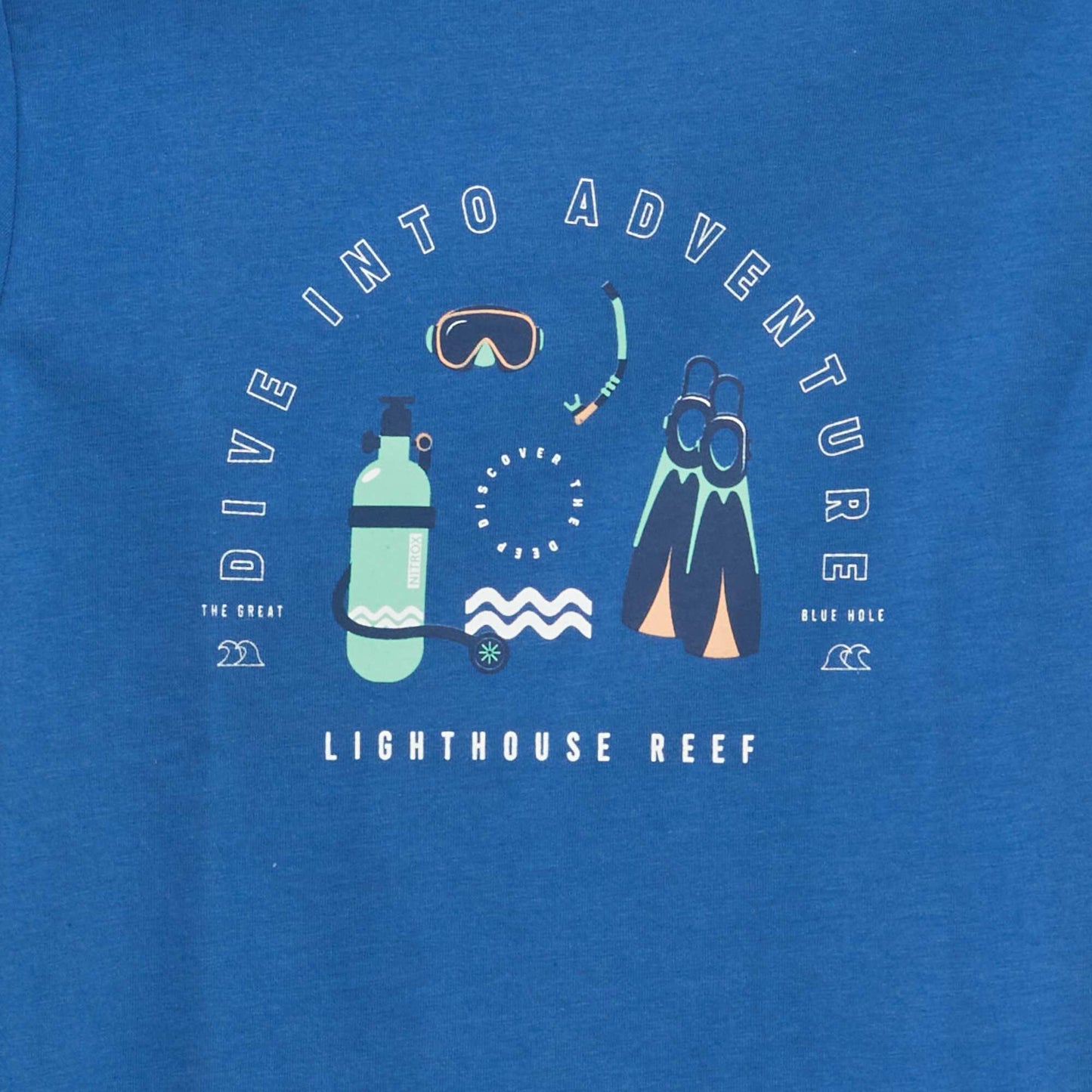 T-shirt imprimé fantaisie BLEU