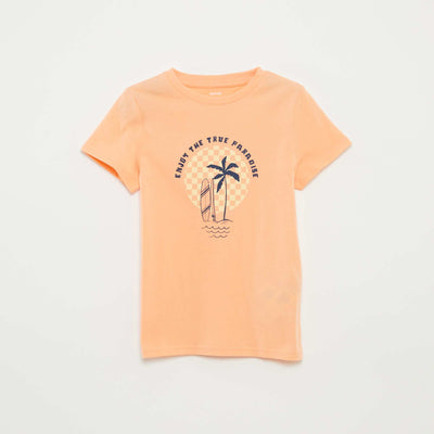 T-shirt imprimé fantaisie ORANGE