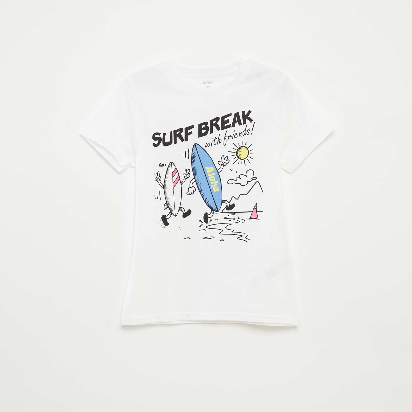 T-shirt imprimé fantaisie BLANC