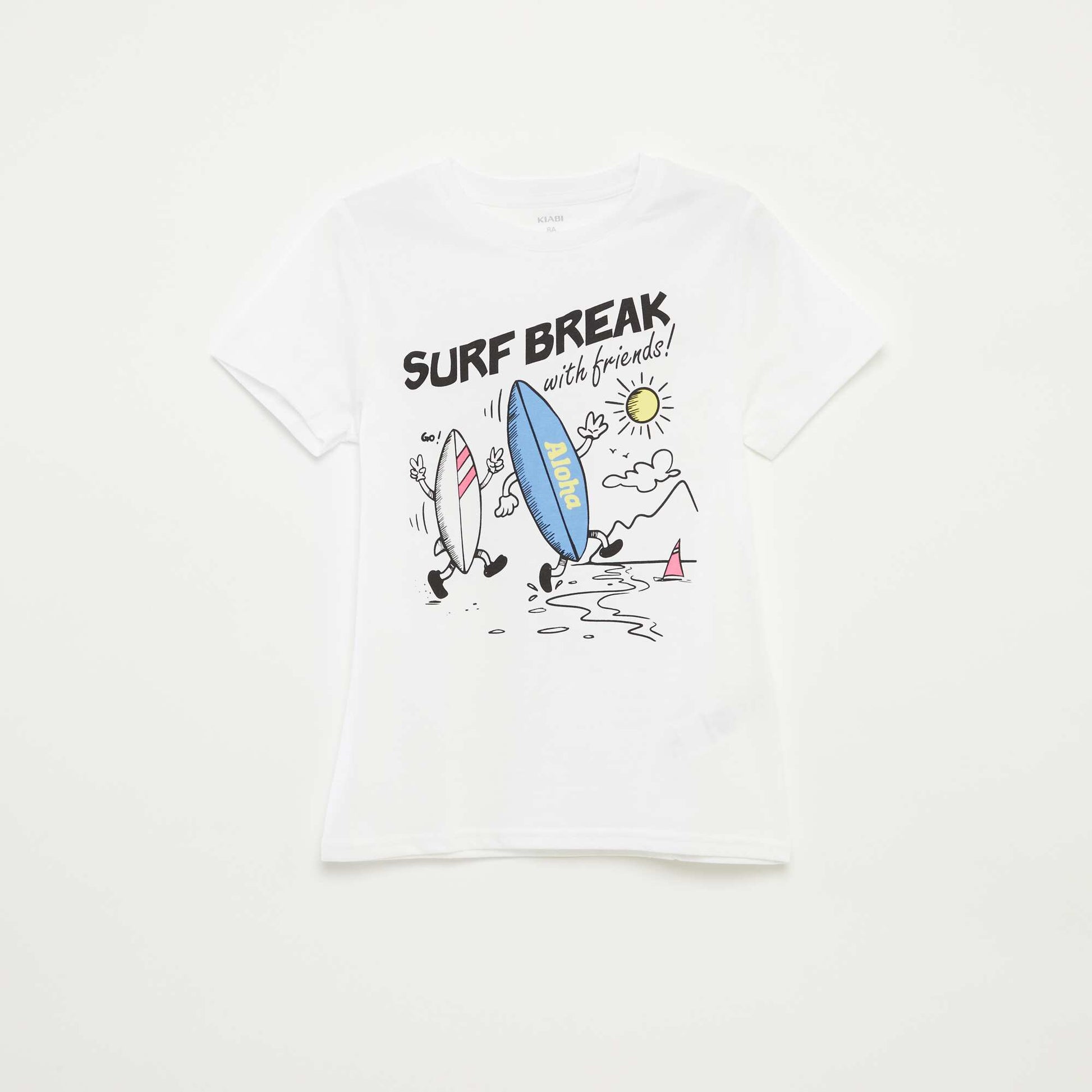 T-shirt imprimé fantaisie BLANC