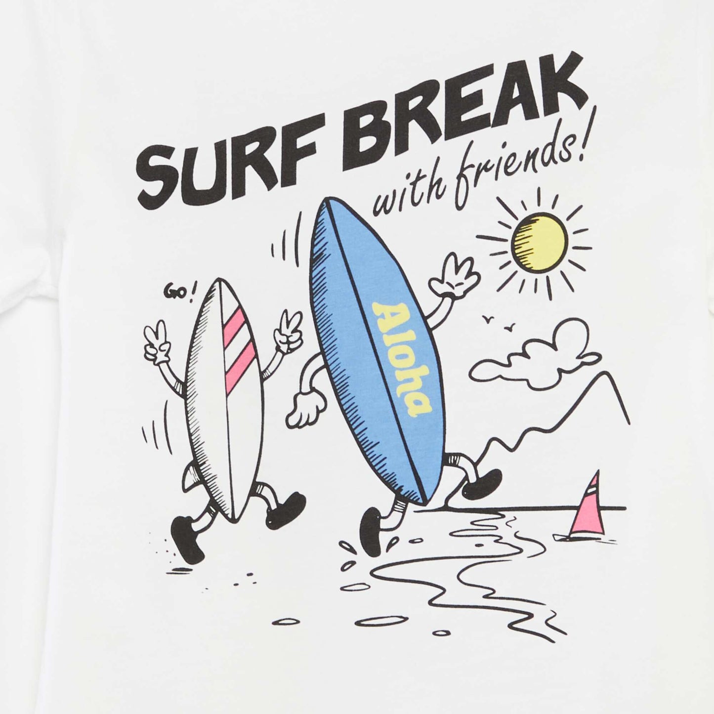 T-shirt imprimé fantaisie BLANC