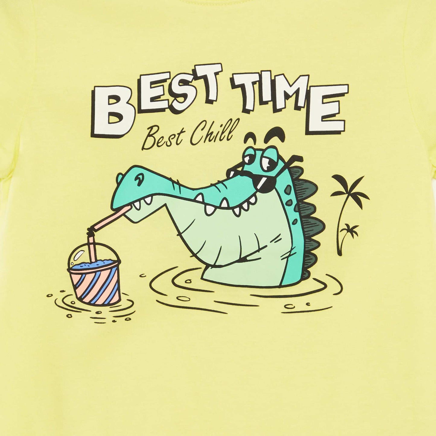 T-shirt imprimé fantaisie JAUNE