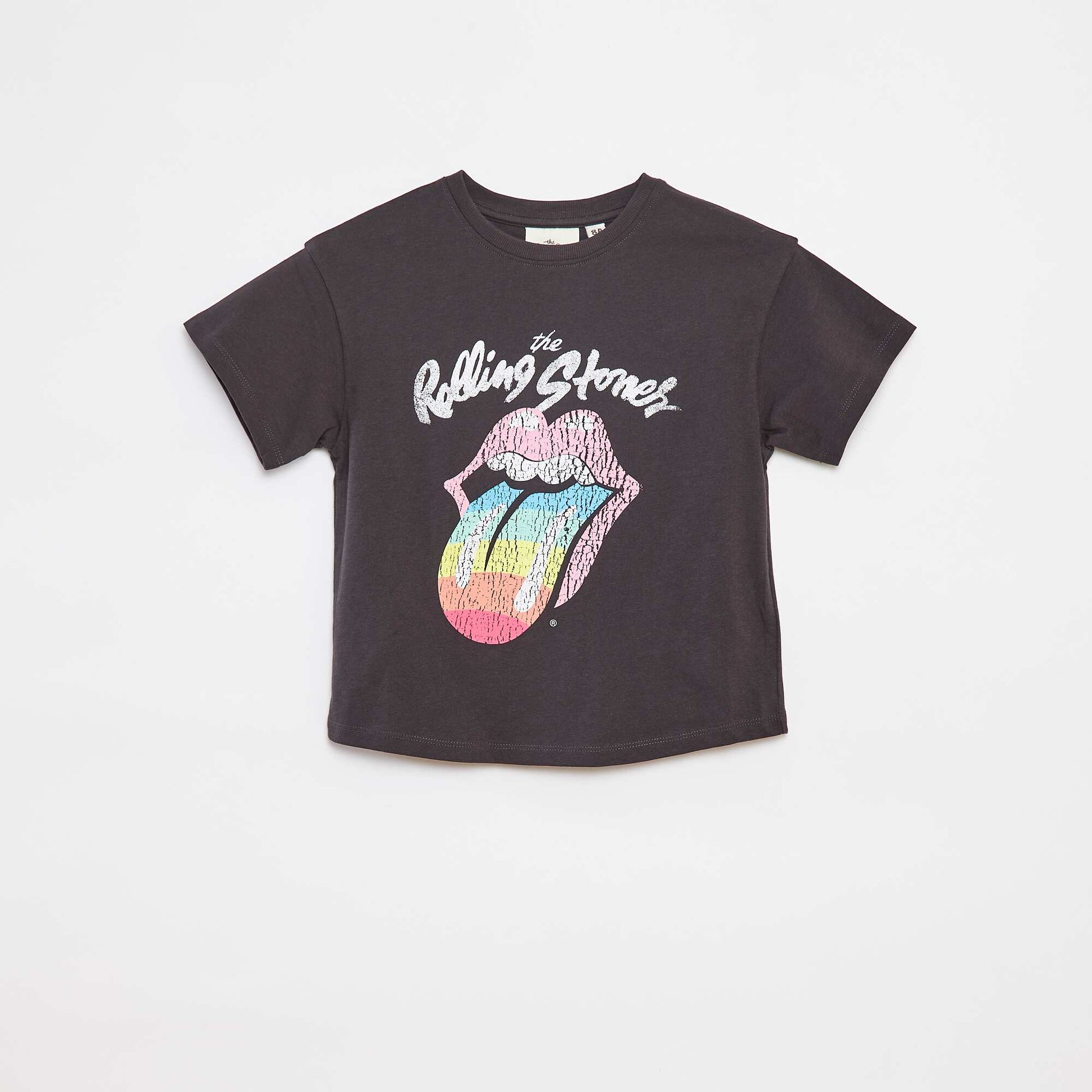 T-shirt à manches courtes 'Rolling Stones' GRIS