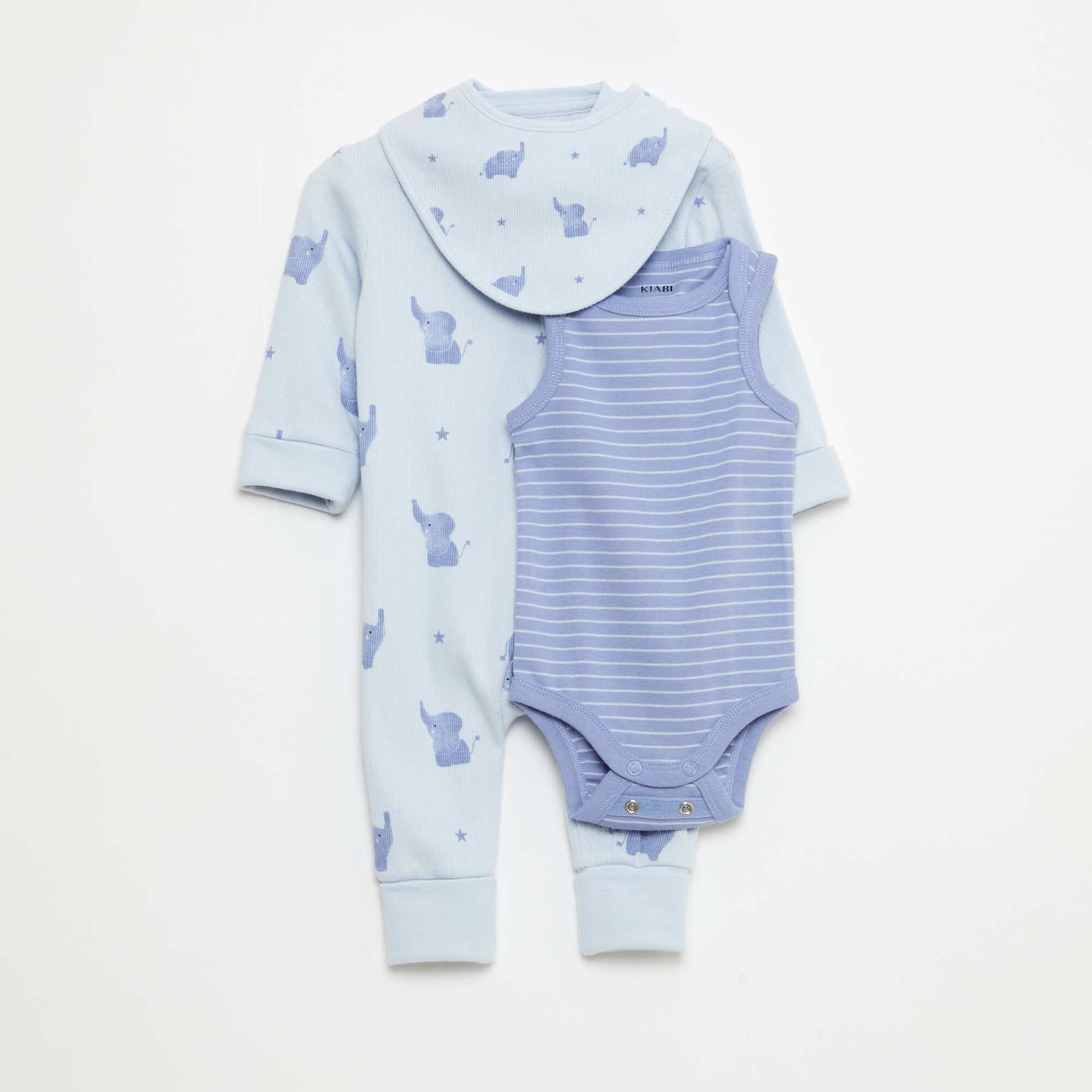 Ensemble dors-bien + bavoir + body - 3 pièces BLEU
