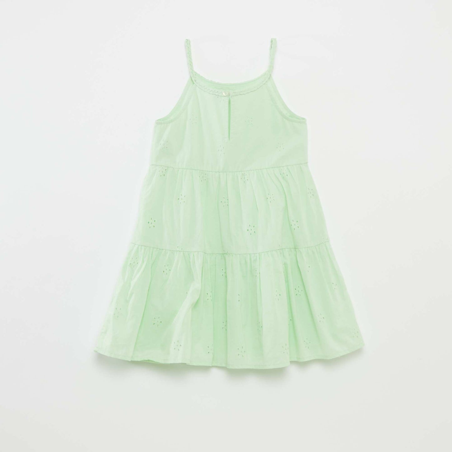 Robe unie à bretelles tressées VERT