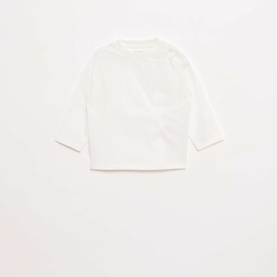 T-shirt manches longues et poche poitrine BLANC