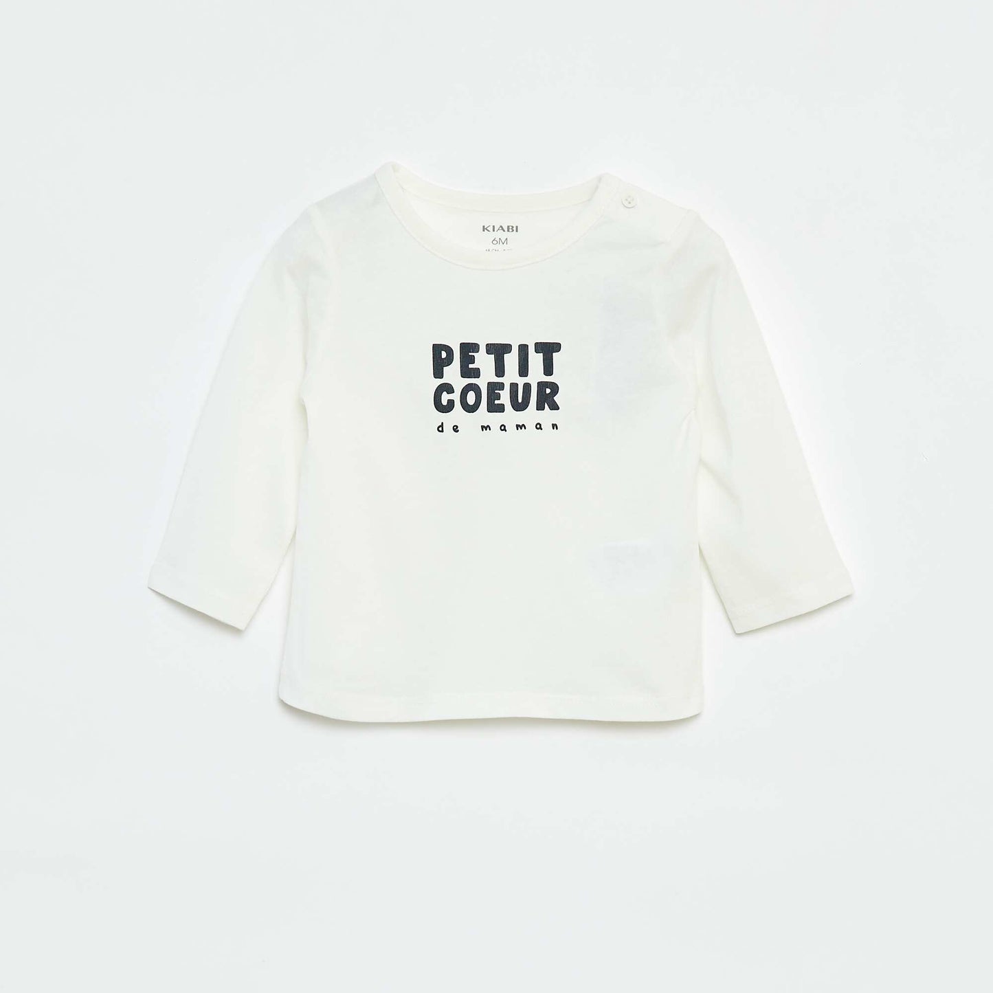 T-shirt imprimé à manches longues BLANC