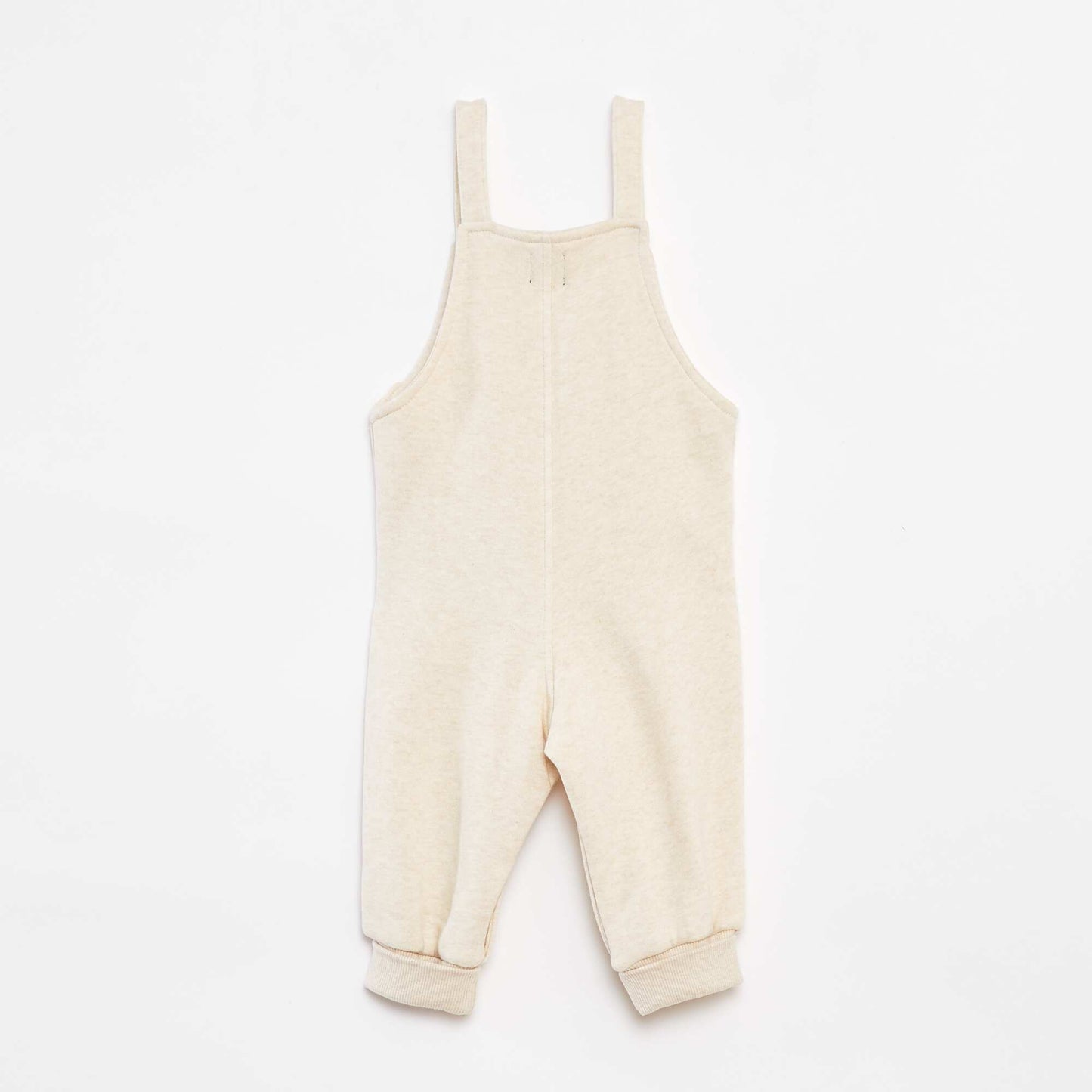 Salopette longue en molleton avec bretelles ajustables BEIGE