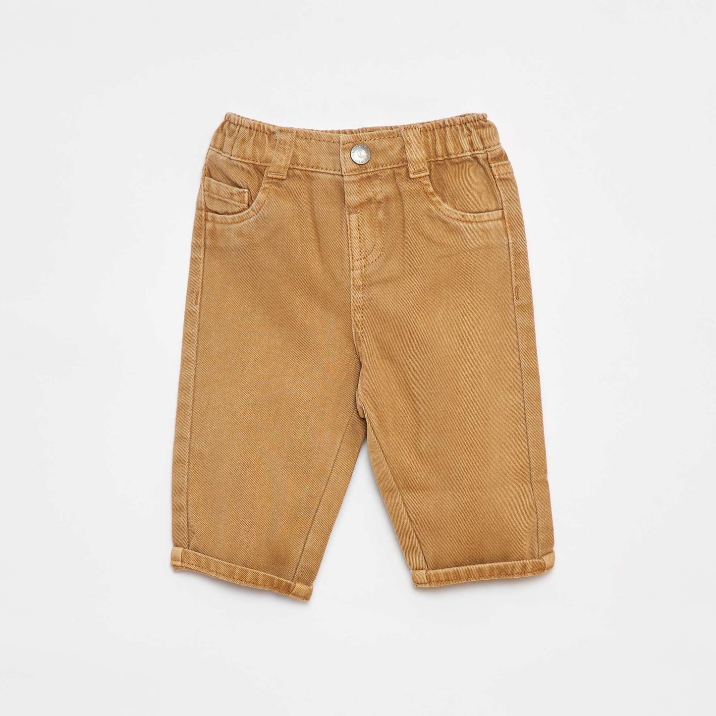 Pantalon en twill paperbag taille 3/4 BEIGE