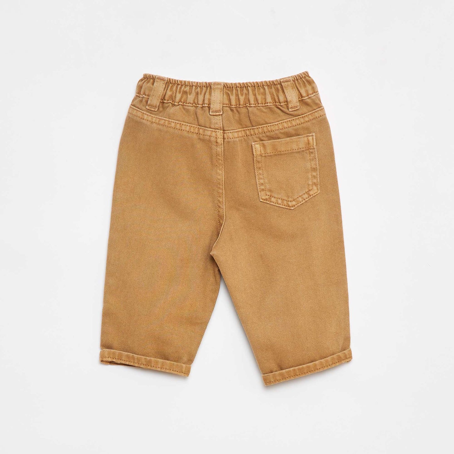 Pantalon en twill paperbag taille 3/4 BEIGE