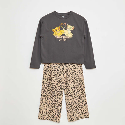 Ensemble pyjama imprimé 'Roi Lion' - 2 pièces GRIS/LéOPARD