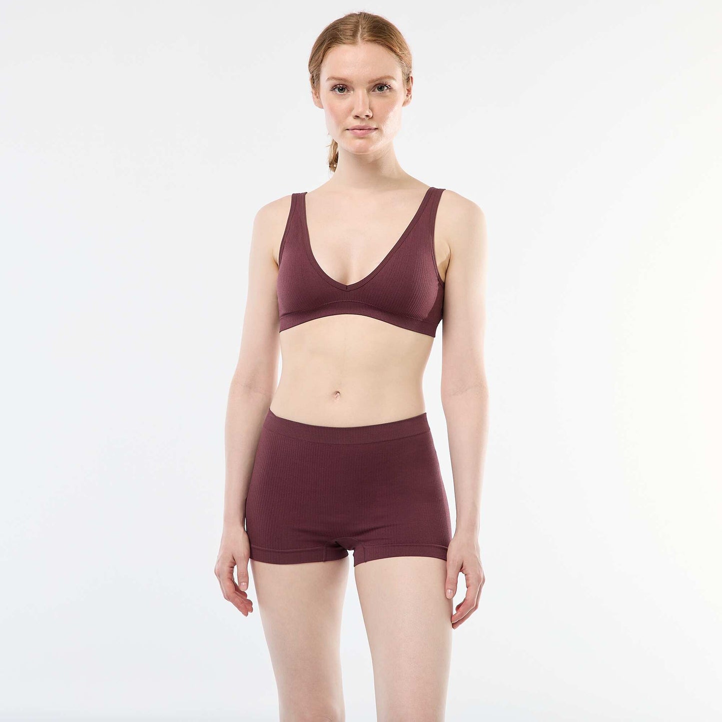 Lot de 2 shorties en maille côtelée ROSE