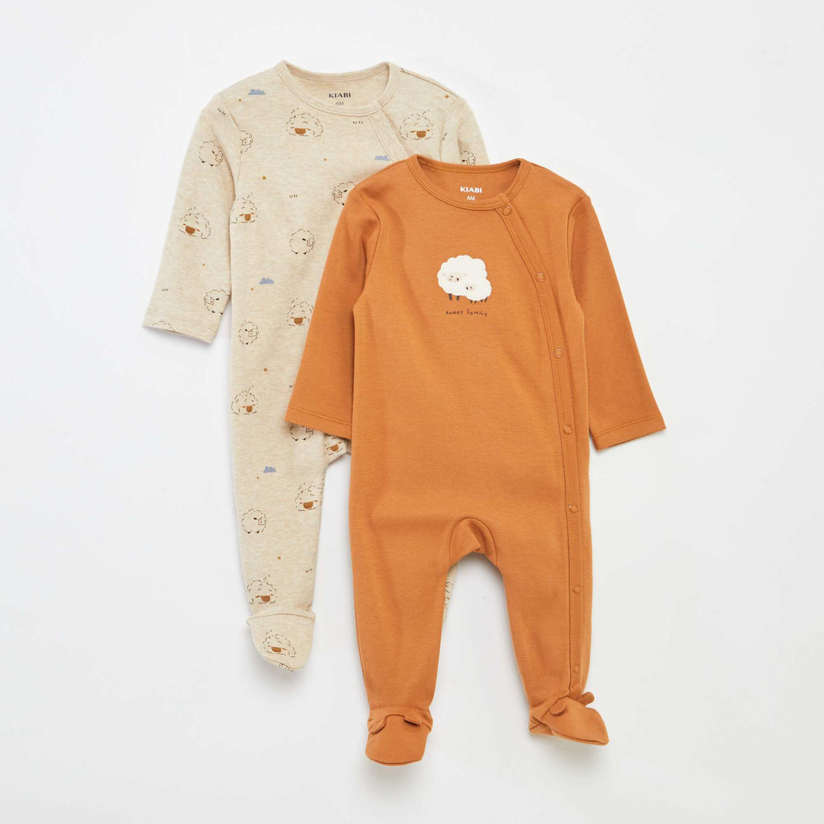Lot de 2 dors bien avec pieds et ouverture pressionnée BEIGE