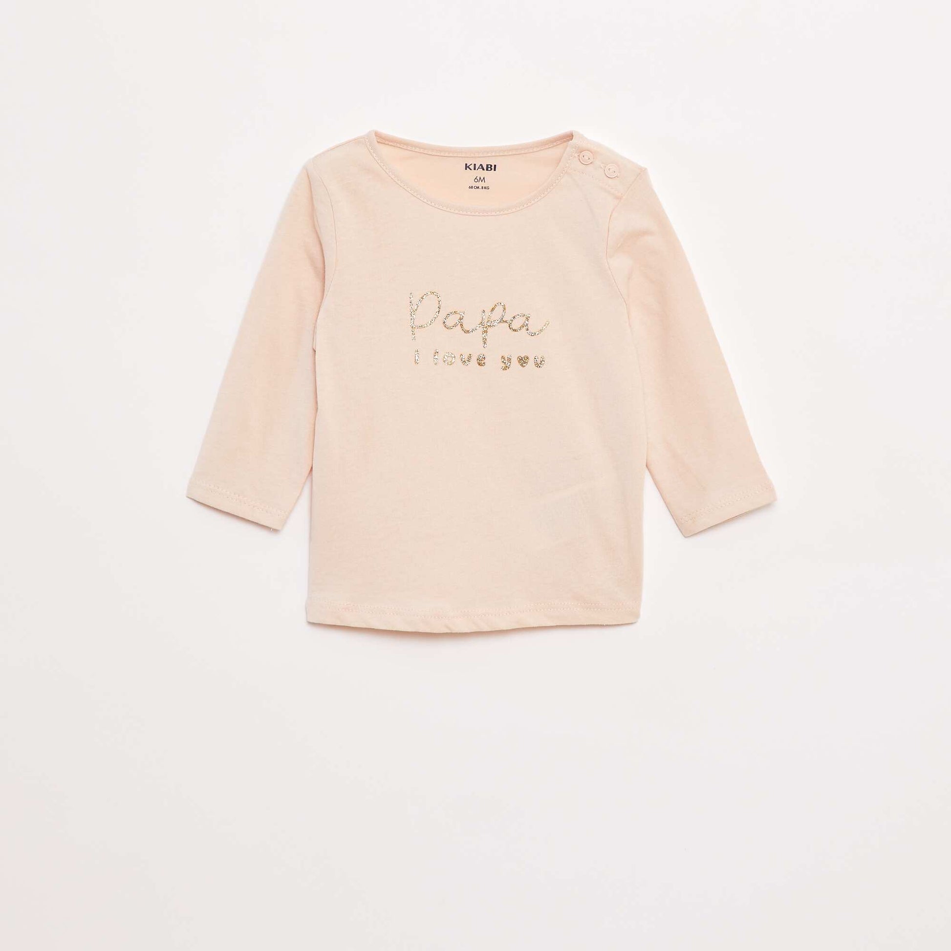 T-shirt manches longue impirmé ROSE