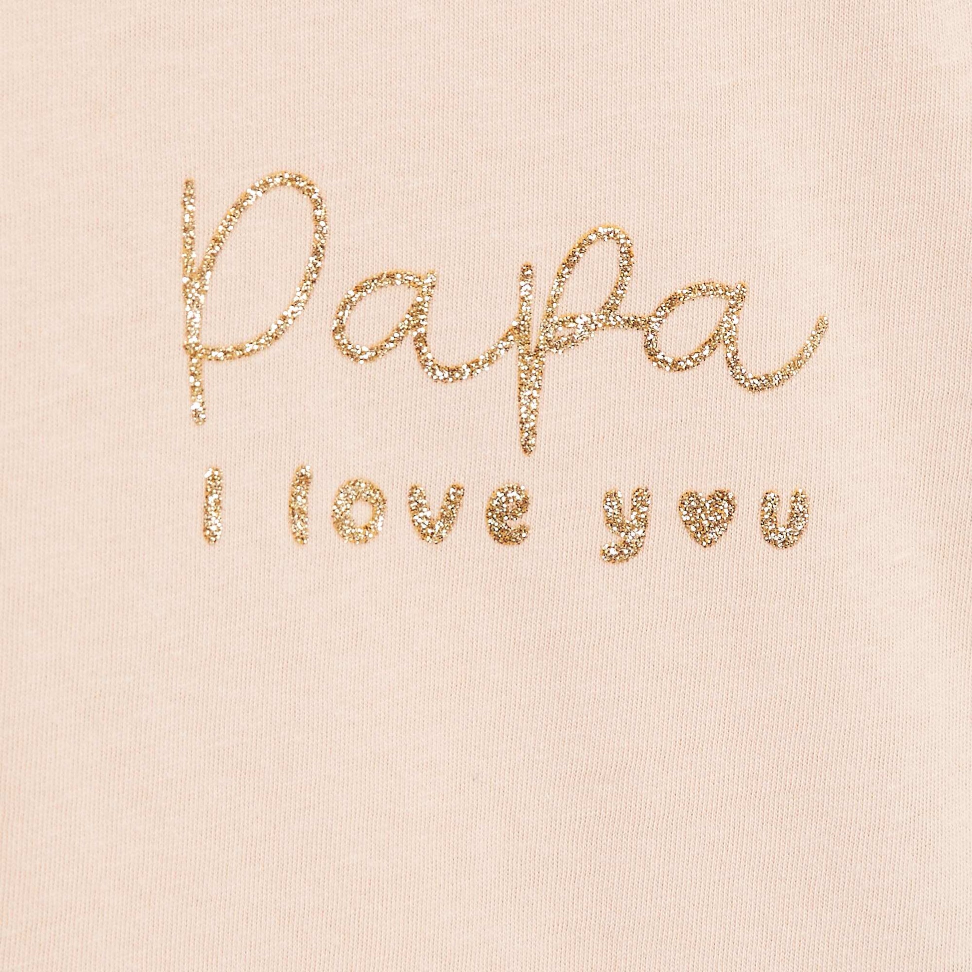 T-shirt manches longue impirmé ROSE