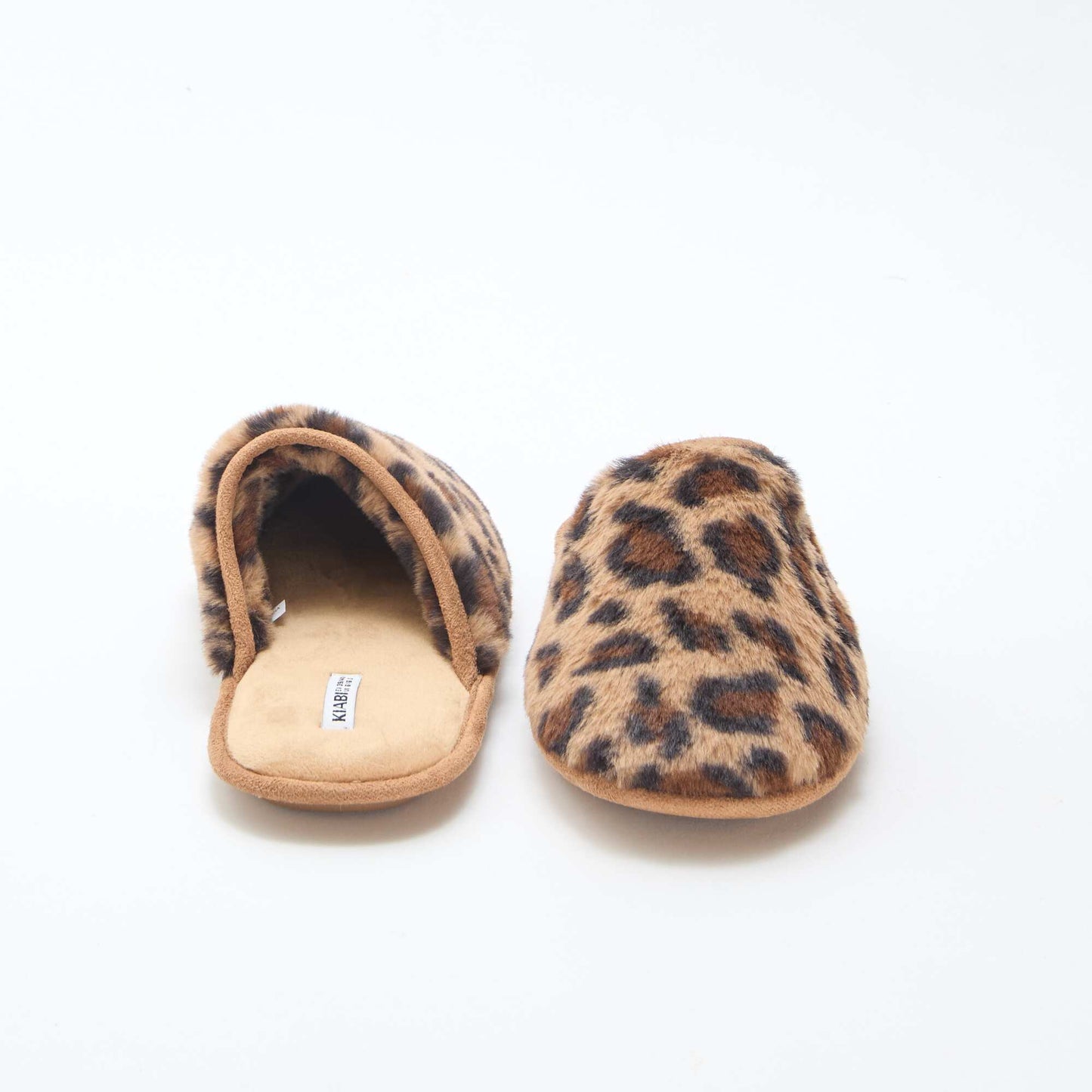 Chaussons basiques en fausse fourrure MARRON