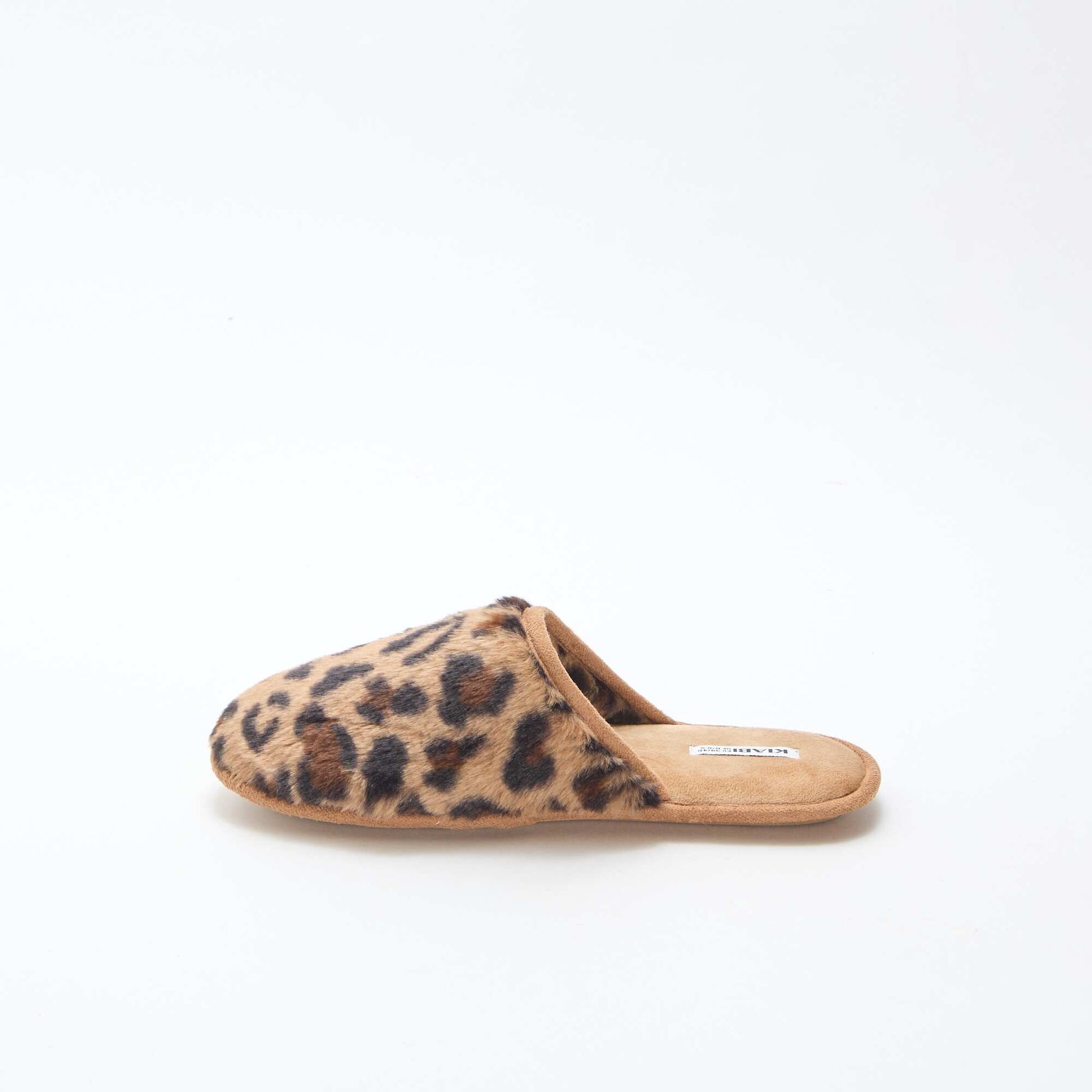 Chaussons basiques en fausse fourrure MARRON