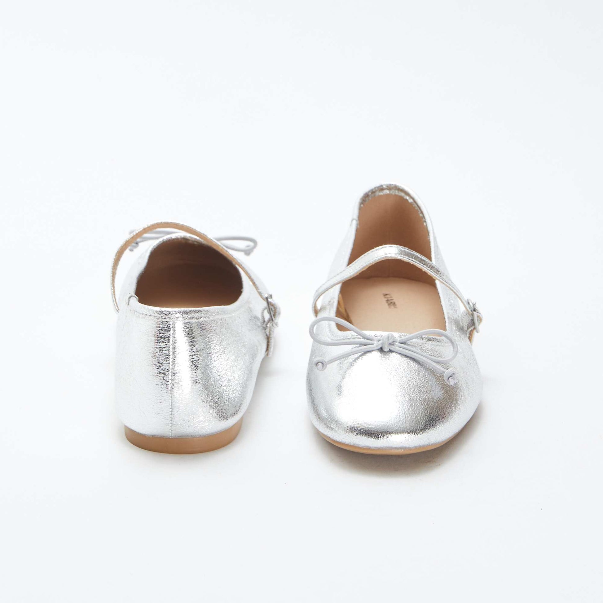 Ballerines à paillettes avec nœud fantaisiste GRIS