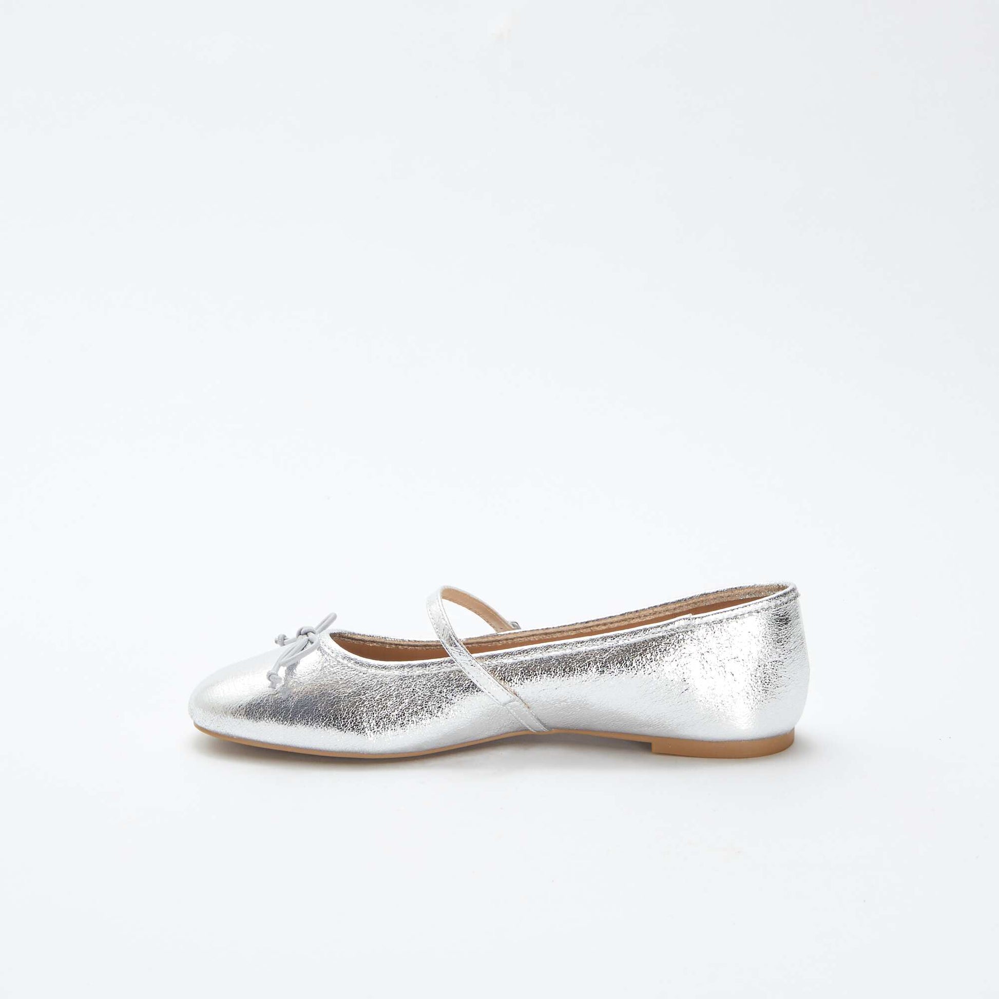 Ballerines à paillettes avec nœud fantaisiste GRIS
