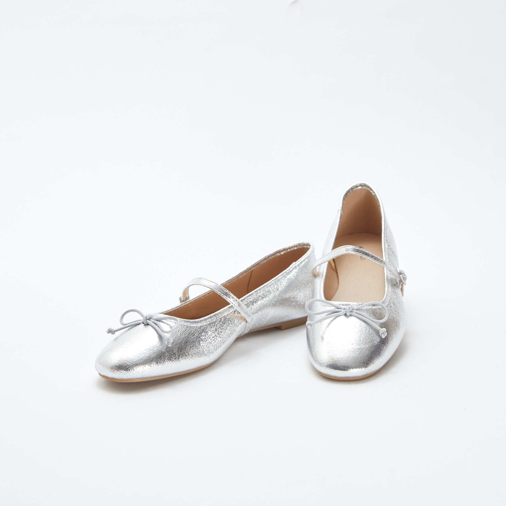 Ballerines à paillettes avec nœud fantaisiste GRIS