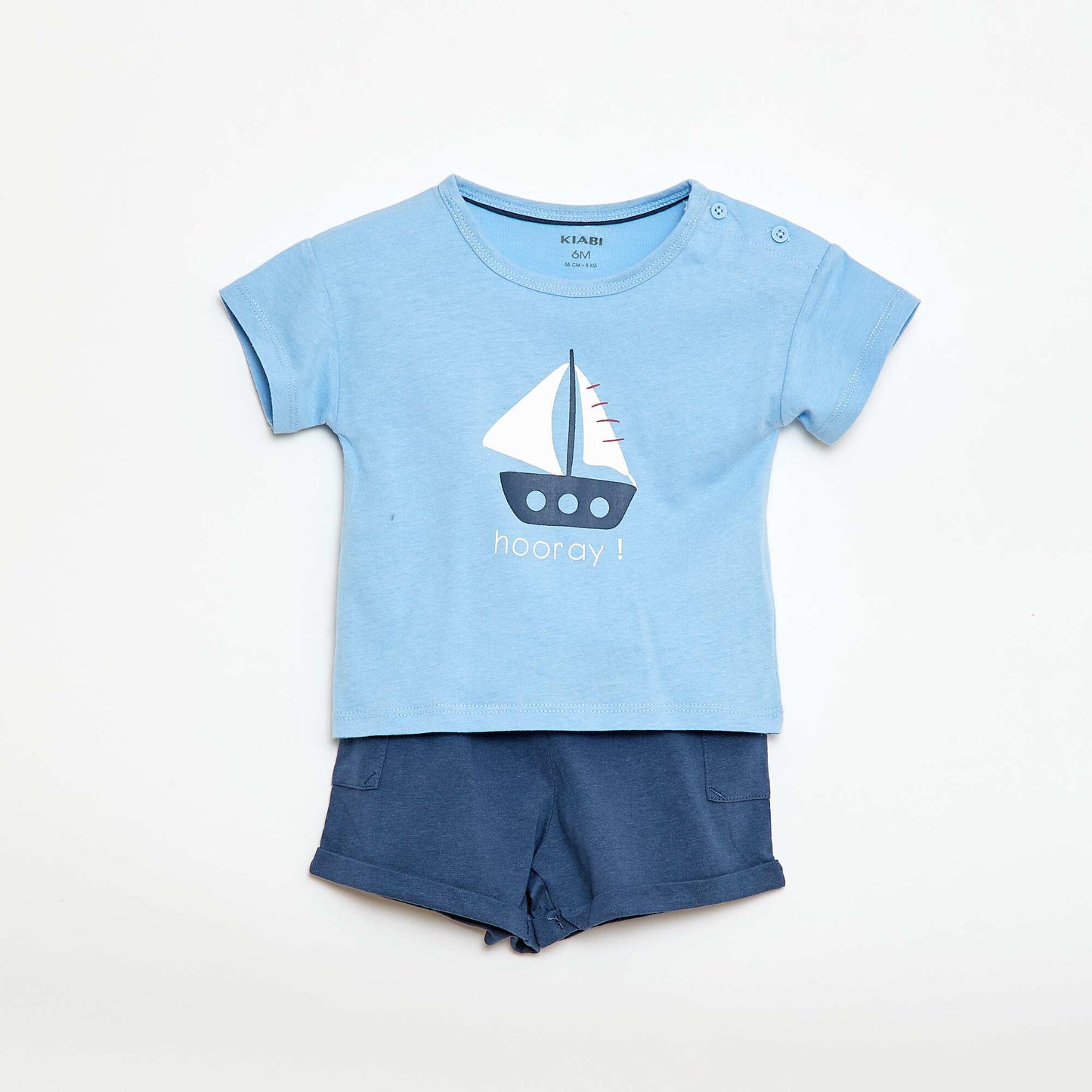Ensemble t-shirt + short avec poches - 2 pièces BLEU