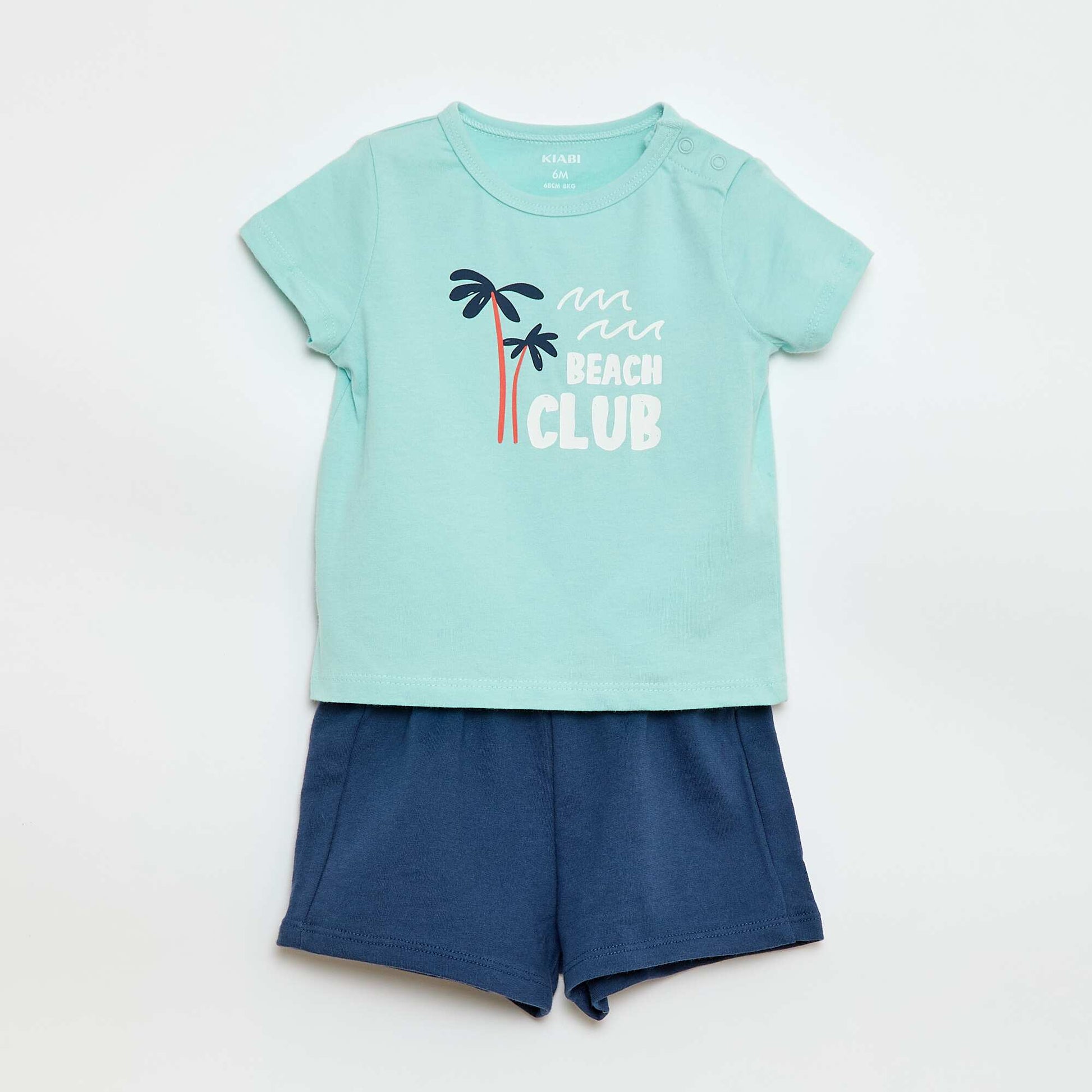 Ensemble t-shirt avec imprimé + short - 2 pièces BLEU