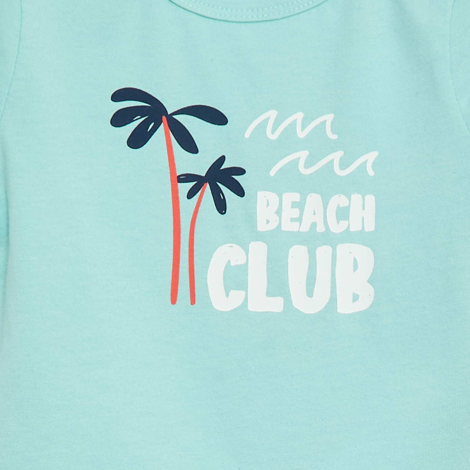 Ensemble t-shirt avec imprimé + short - 2 pièces BLEU