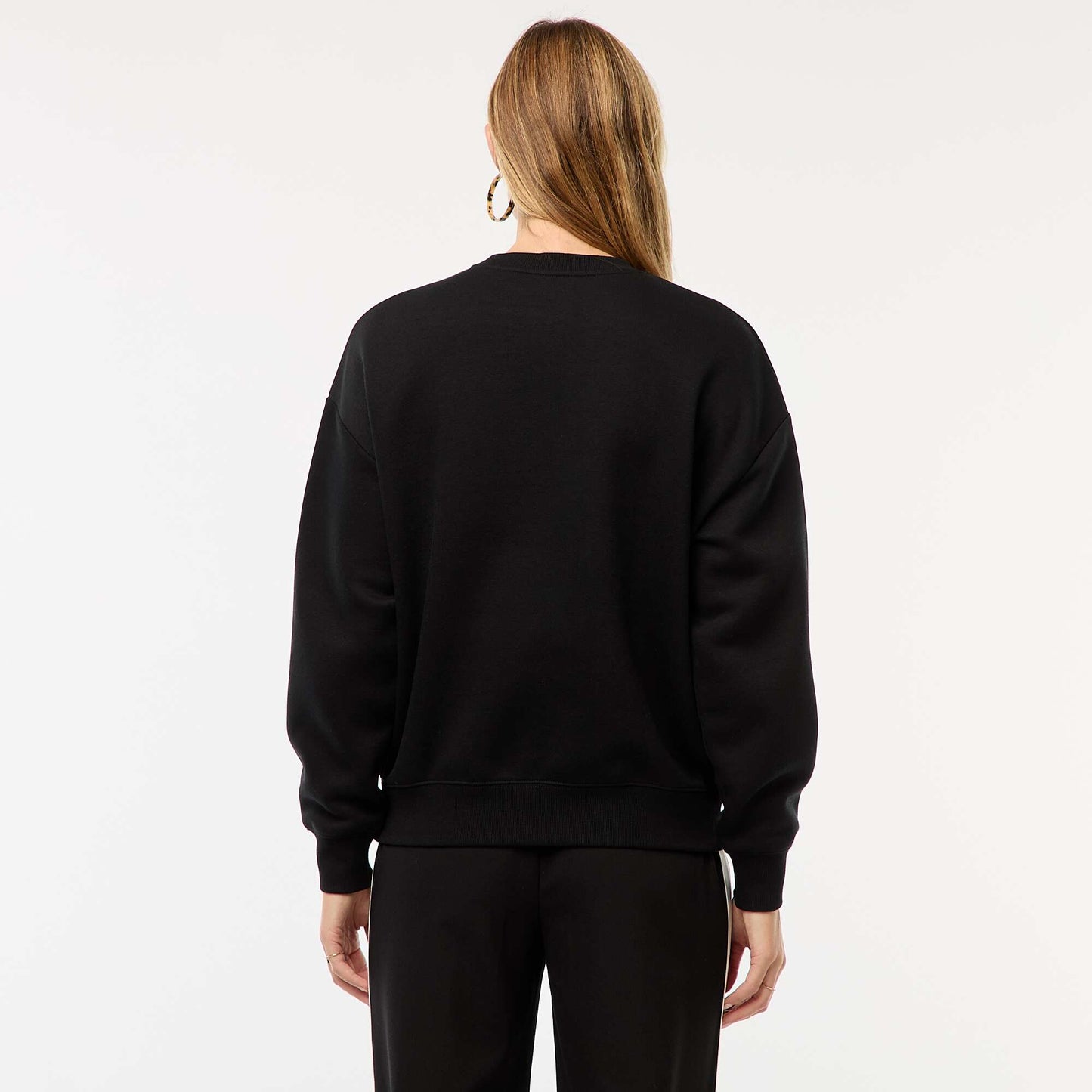 Sweat uni en molleton chaud NOIR