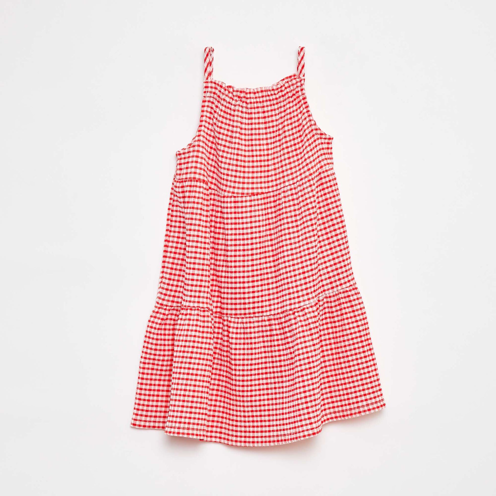 Robe vichy évasée ROUGE