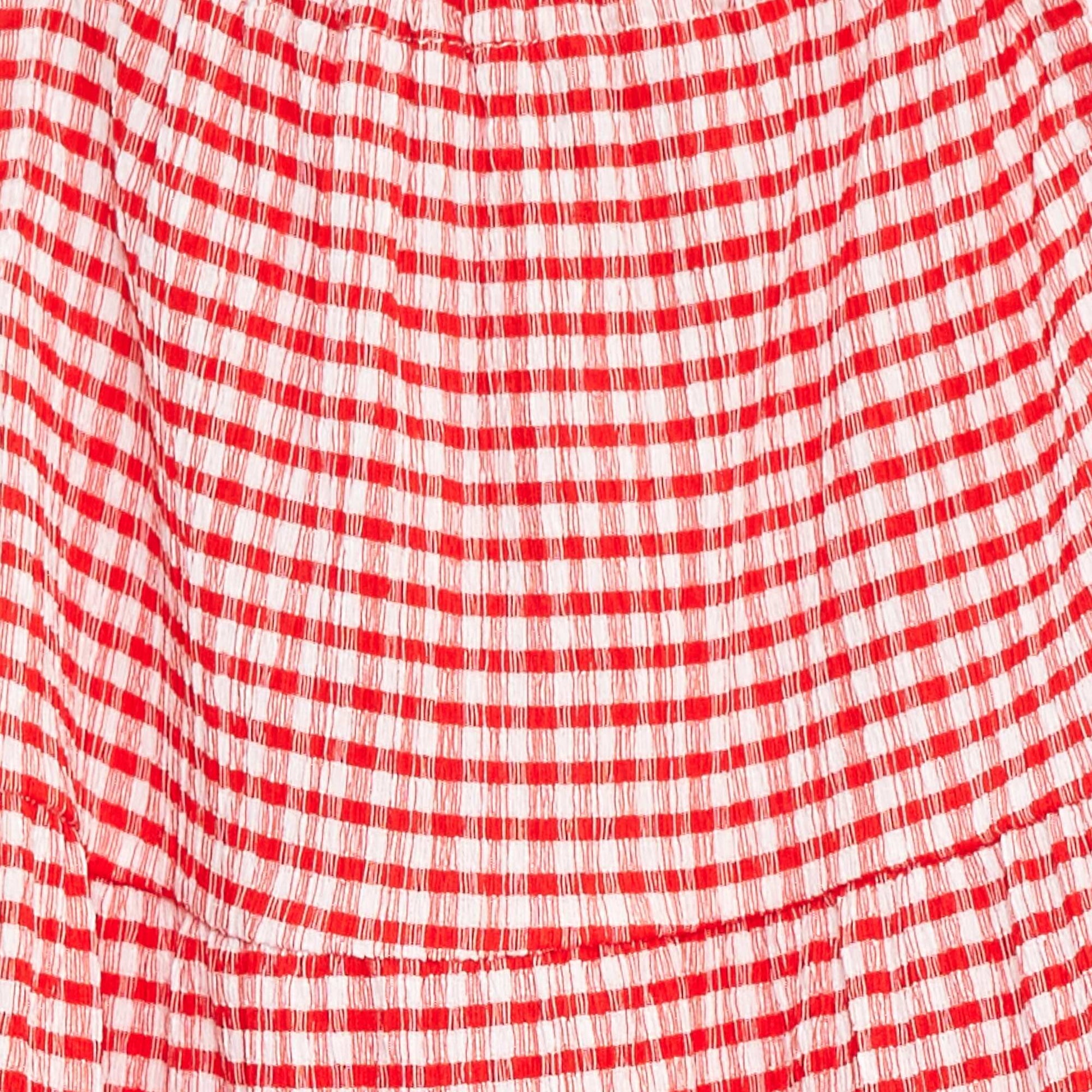 Robe vichy évasée ROUGE