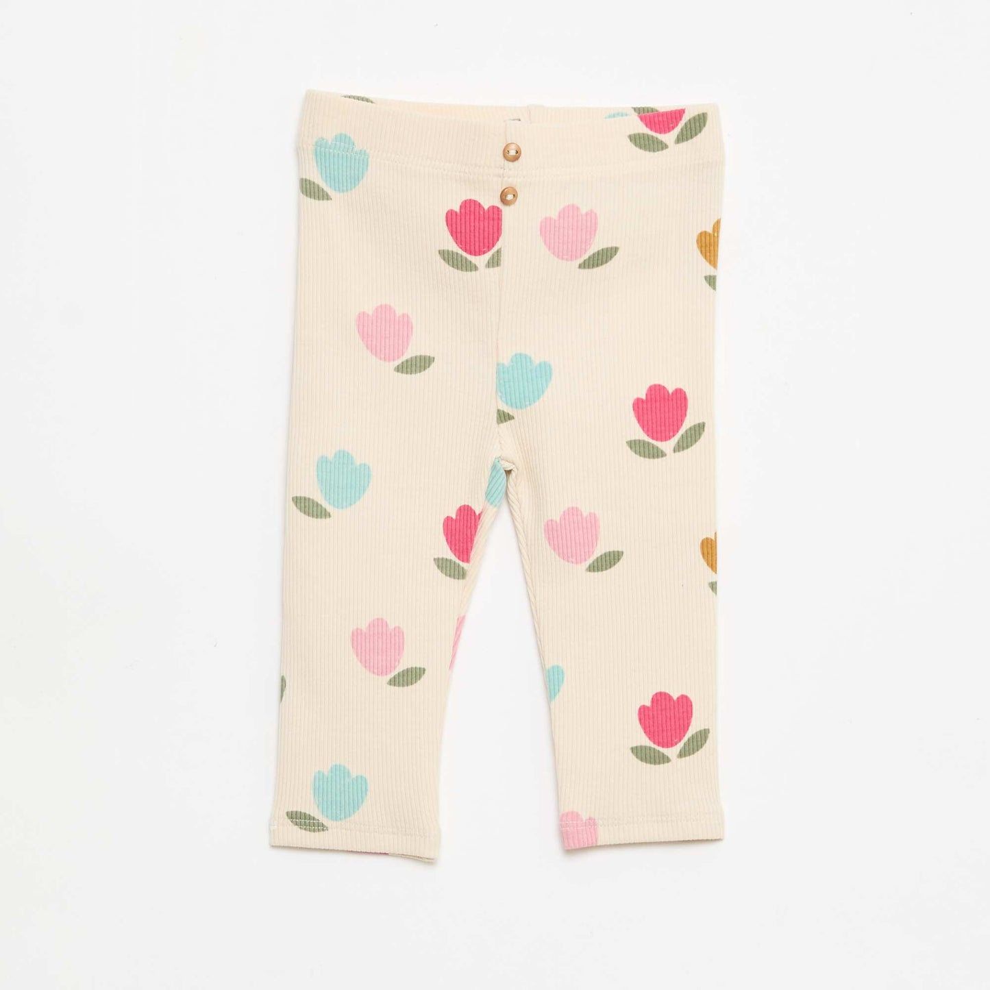 Legging long côtelé à motif BLANC