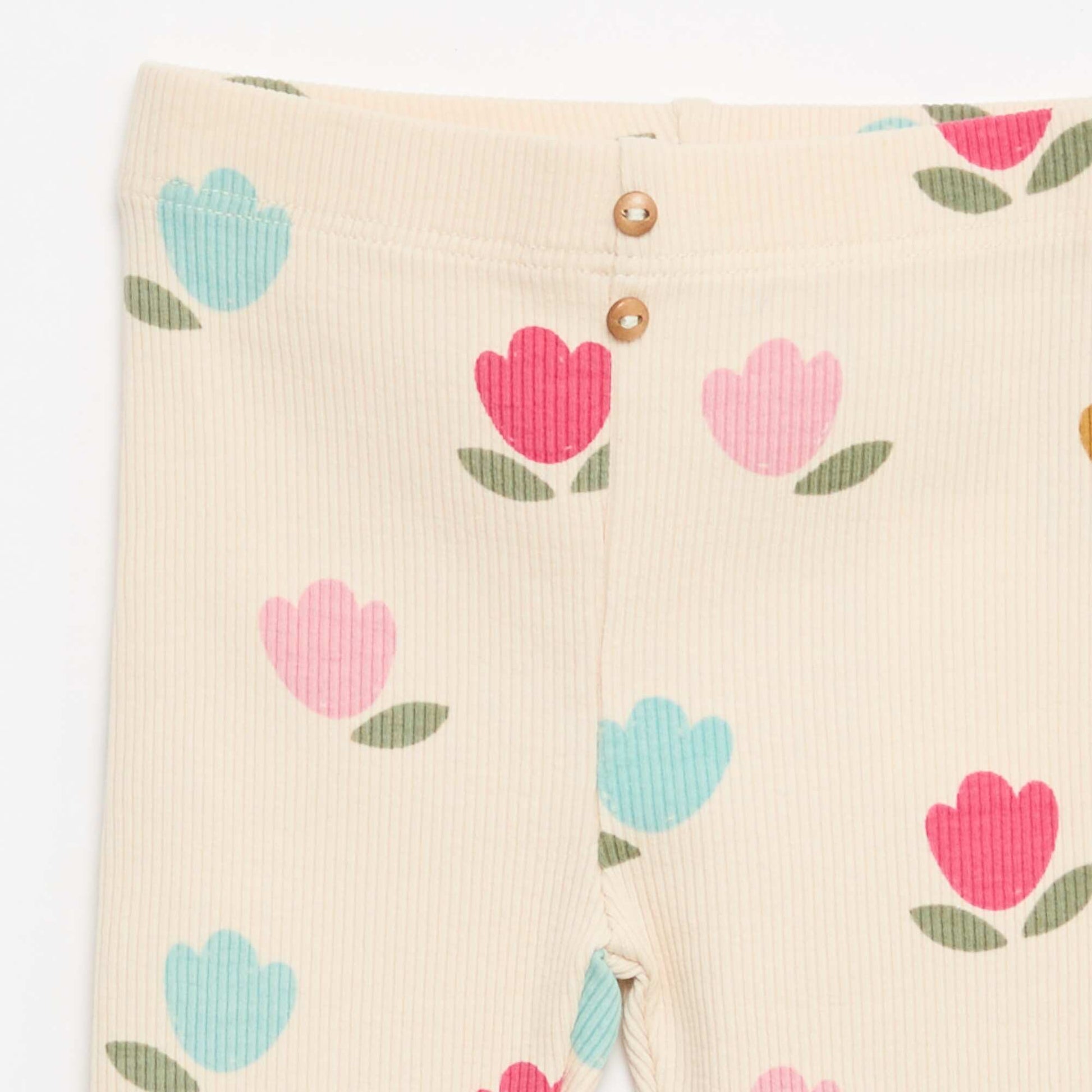 Legging long côtelé à motif BLANC