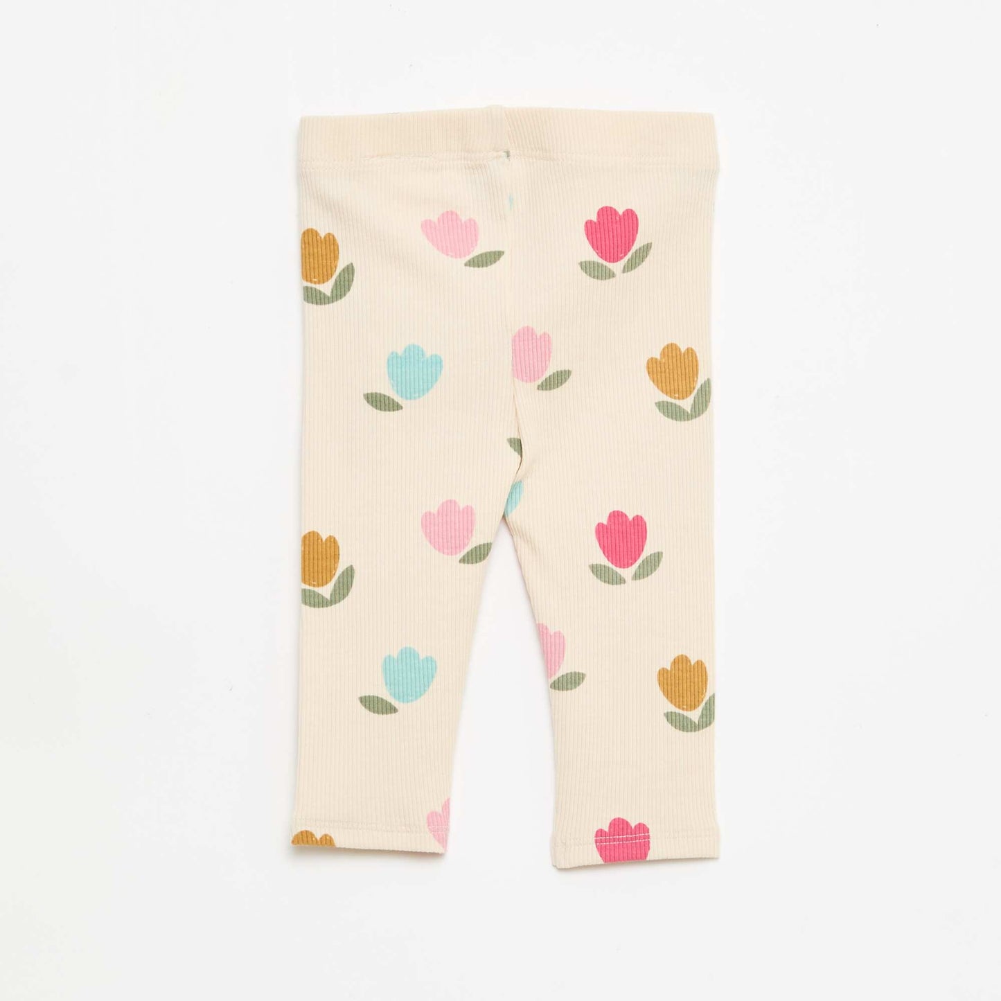 Legging long côtelé à motif BLANC