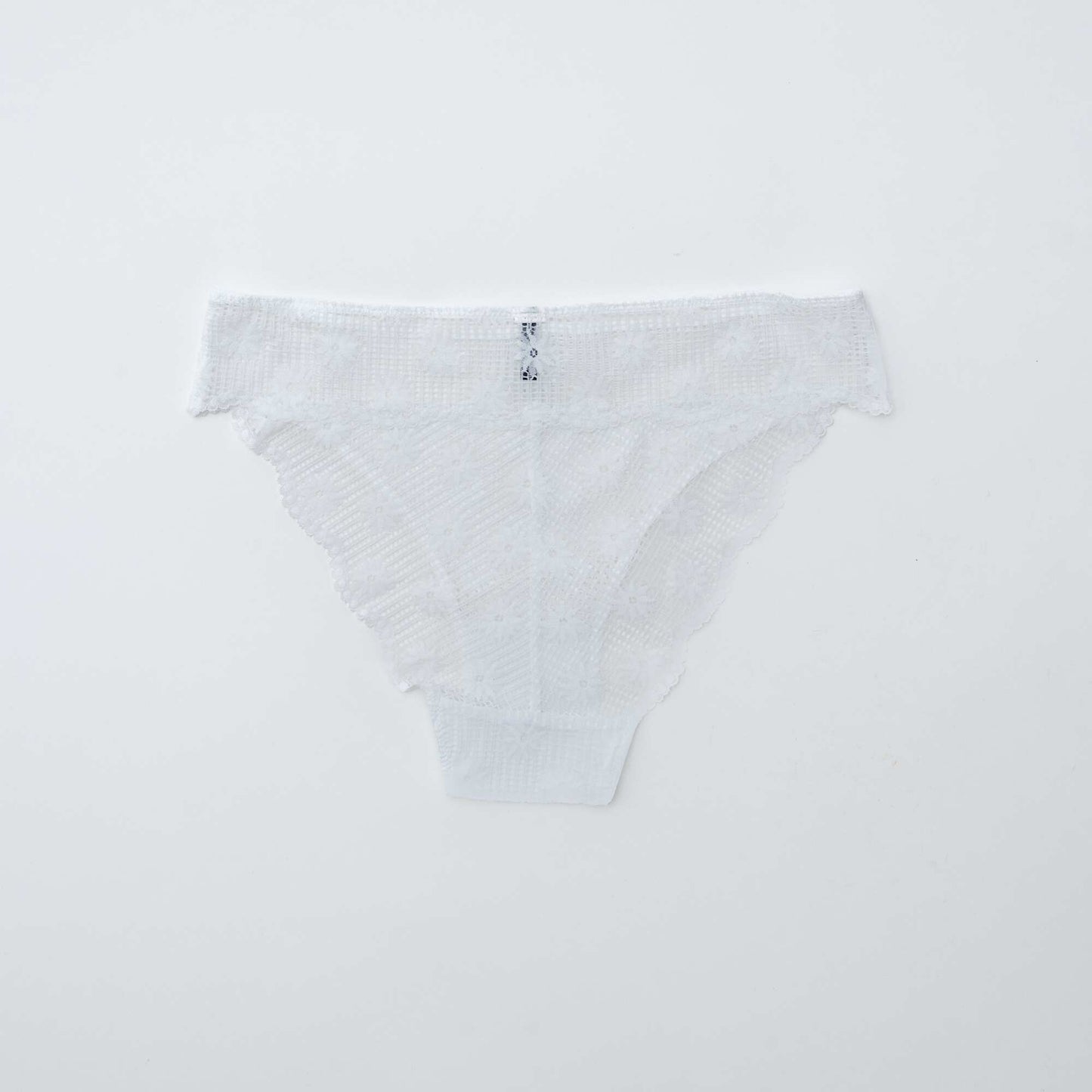 Culotte en dentelle ajourée fleurie BLANC