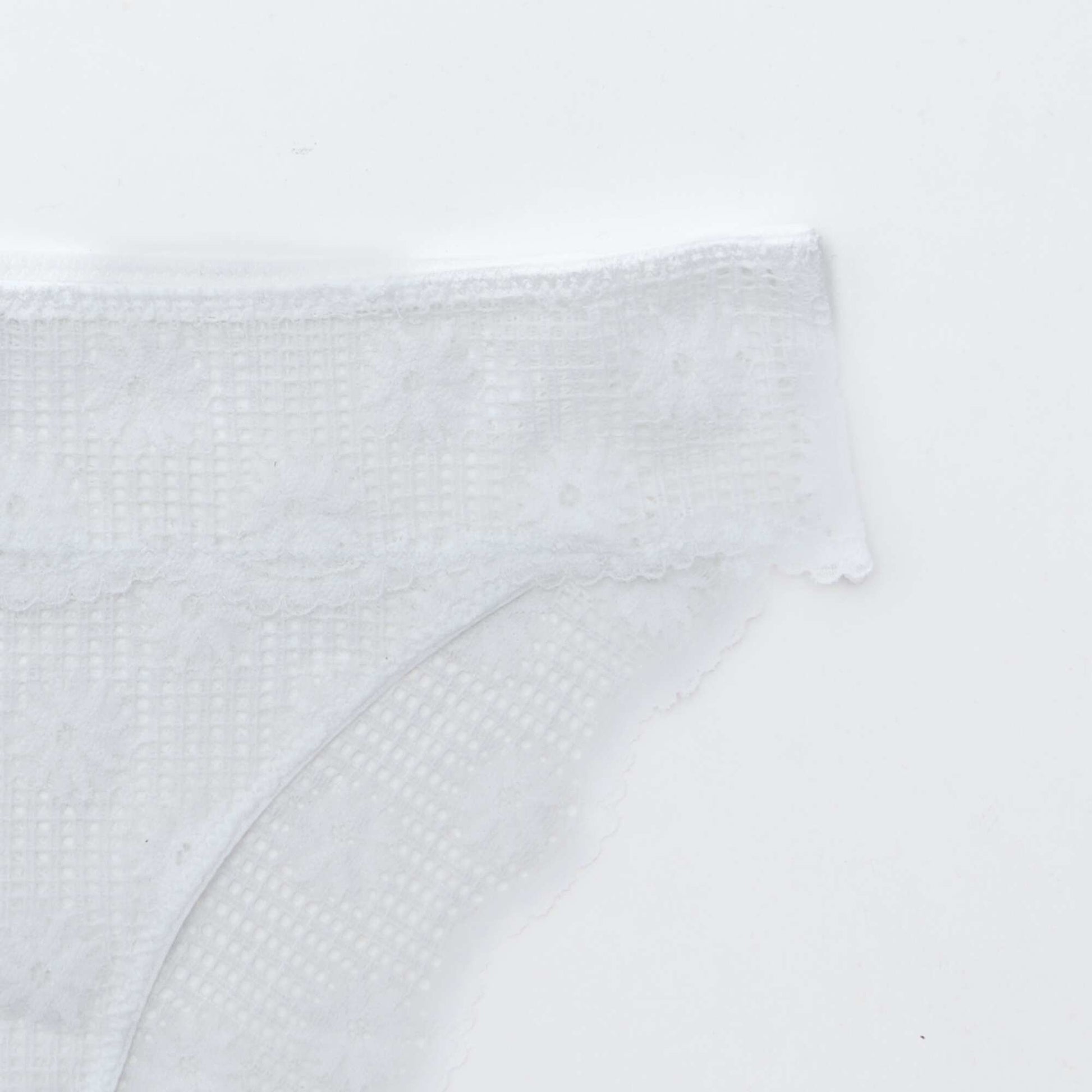 Culotte en dentelle ajourée fleurie BLANC