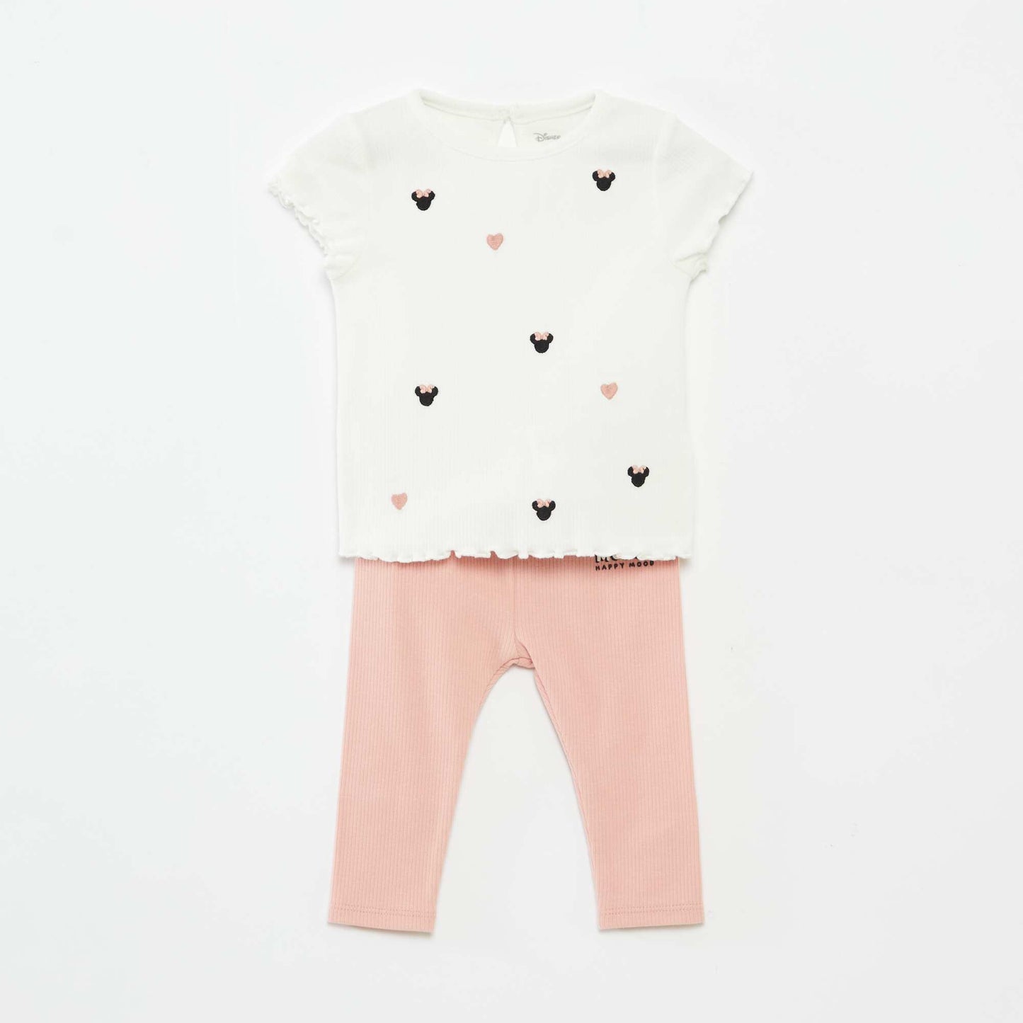 Ensemble t-shirt + legging côtelé 'Minnie' - 2 personnes BLANC