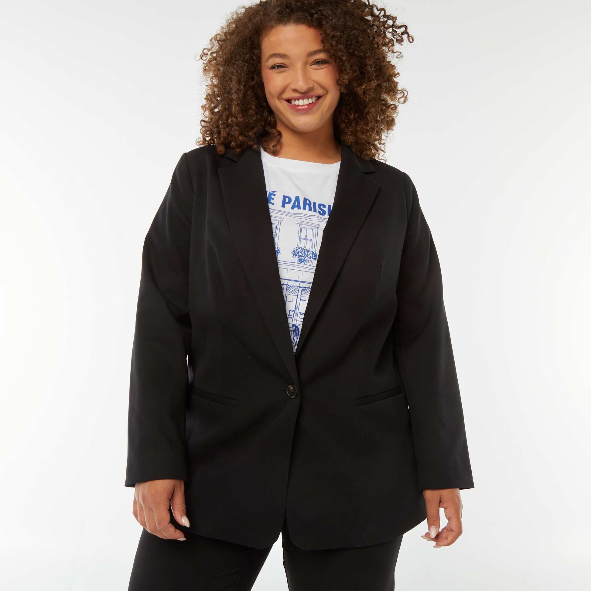 Veste de tailleur longue NOIR