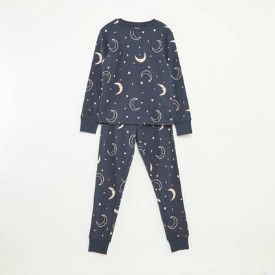 Ensemble de pyjama t-shirt + pantalon -  2 pièces NOIR