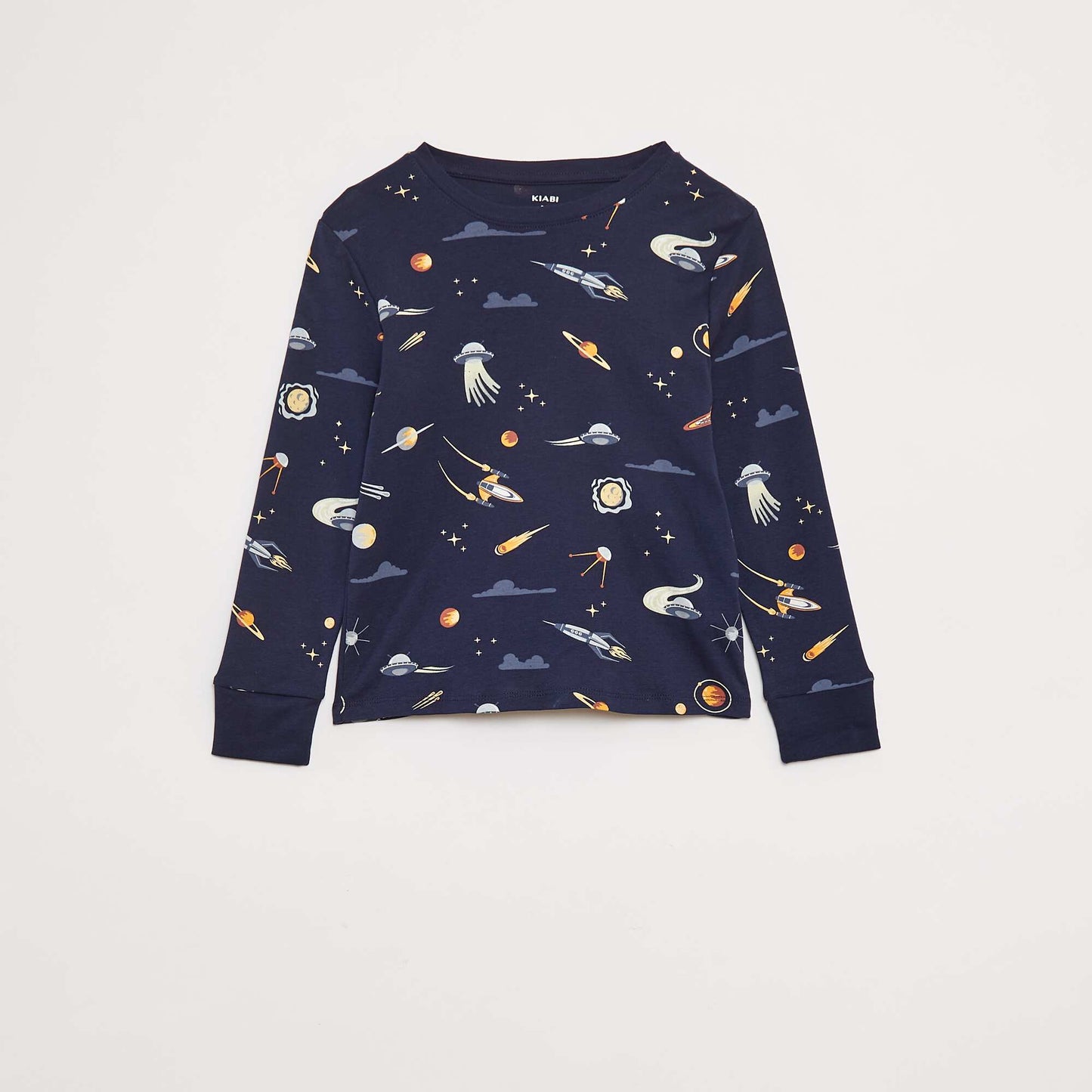 Ensemble pyjama long t-shirt + pantalon avec motif all over BLEU