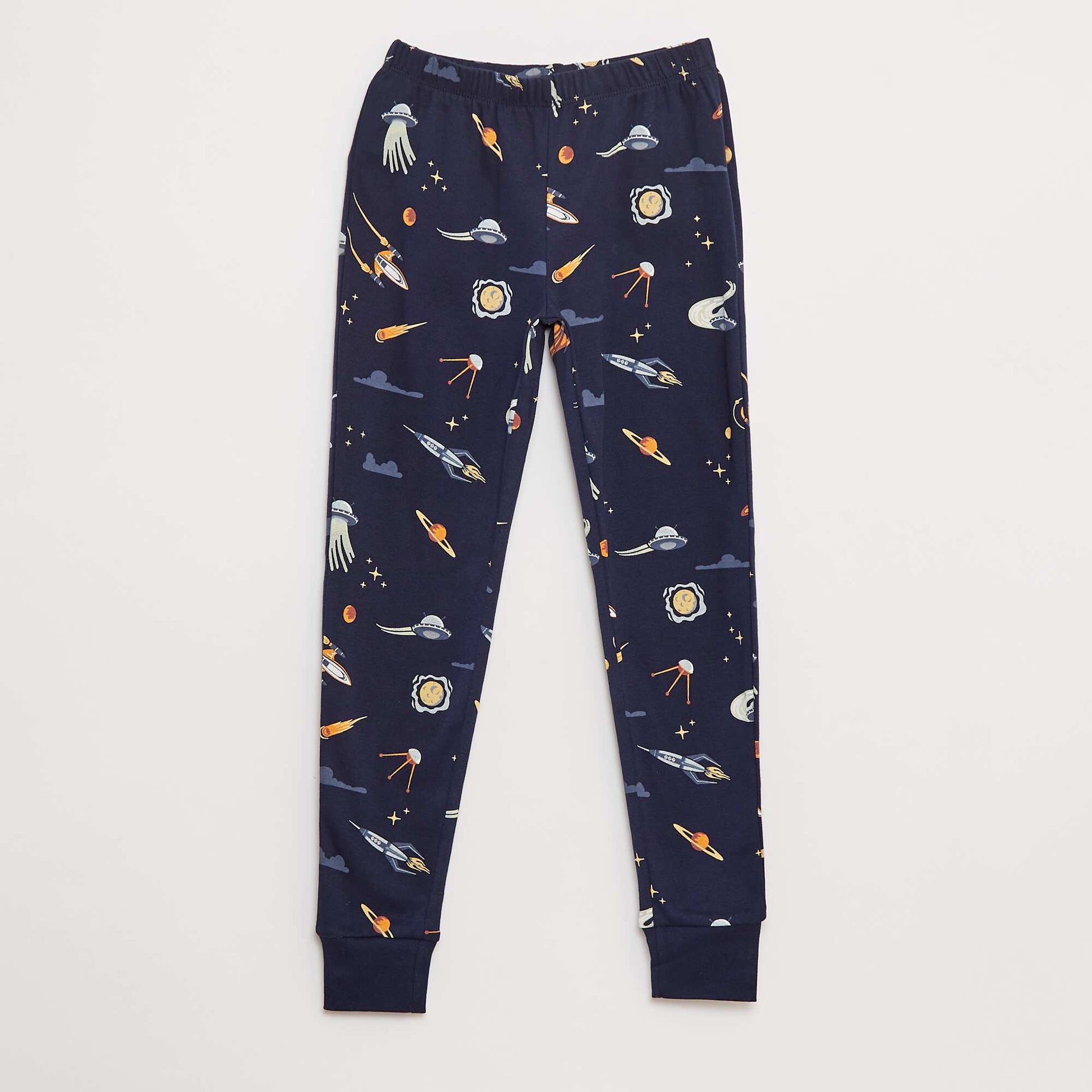 Ensemble pyjama long t-shirt + pantalon avec motif all over BLEU