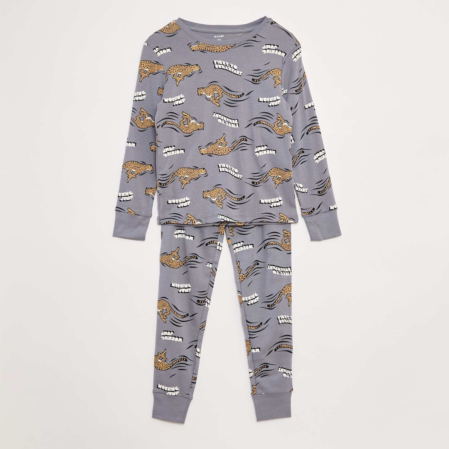 Ensemble pyjama long t-shirt + pantalon avec motif all over BLEU